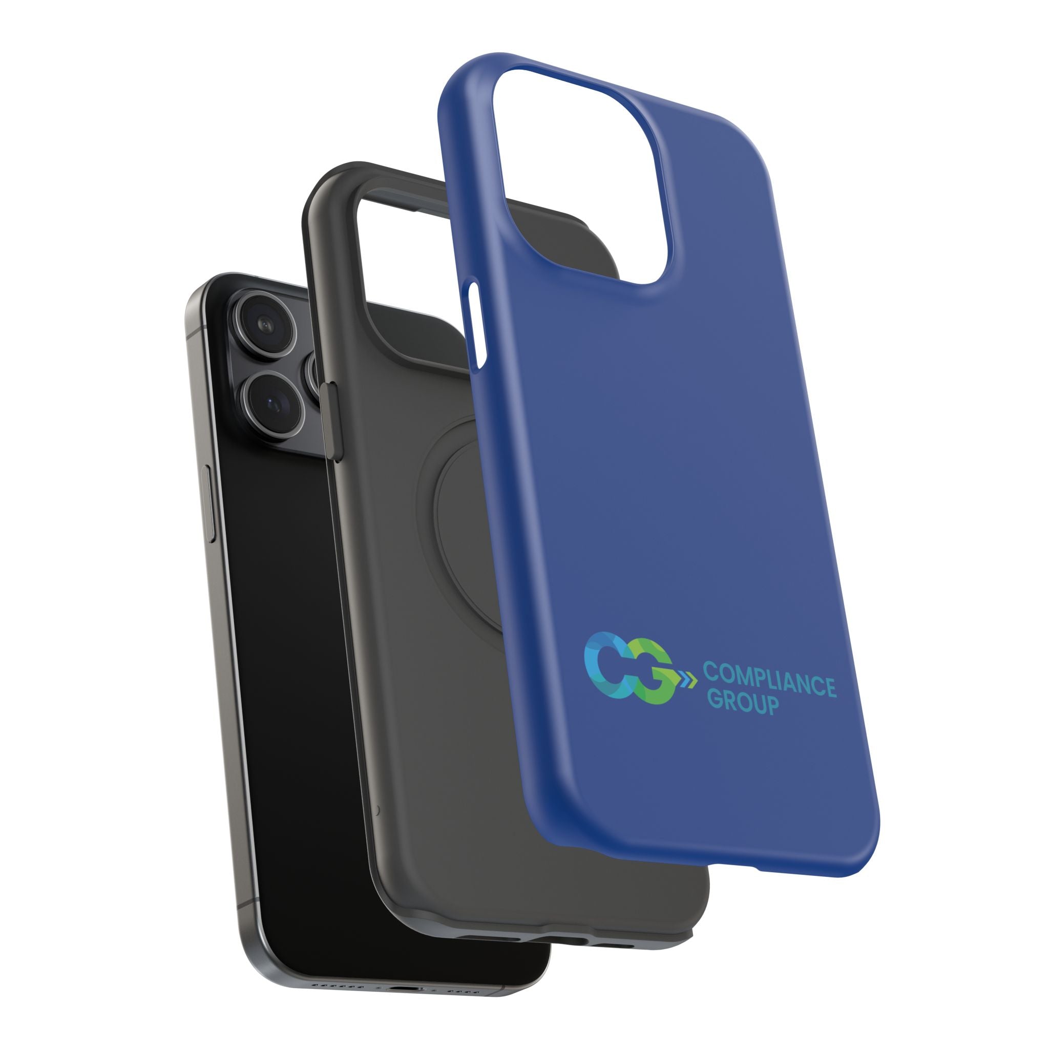Impact-Resistant Phone Case — Navy with Compliance Group Logo