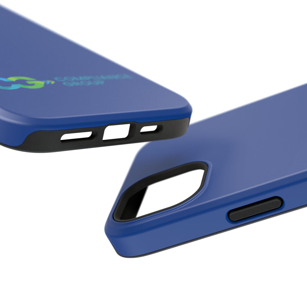 Impact-Resistant Phone Case — Navy with Compliance Group Logo