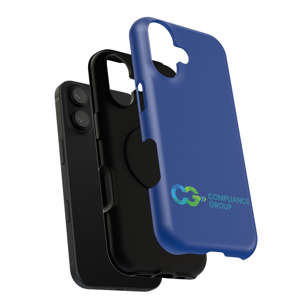 Impact-Resistant Phone Case — Navy with Compliance Group Logo