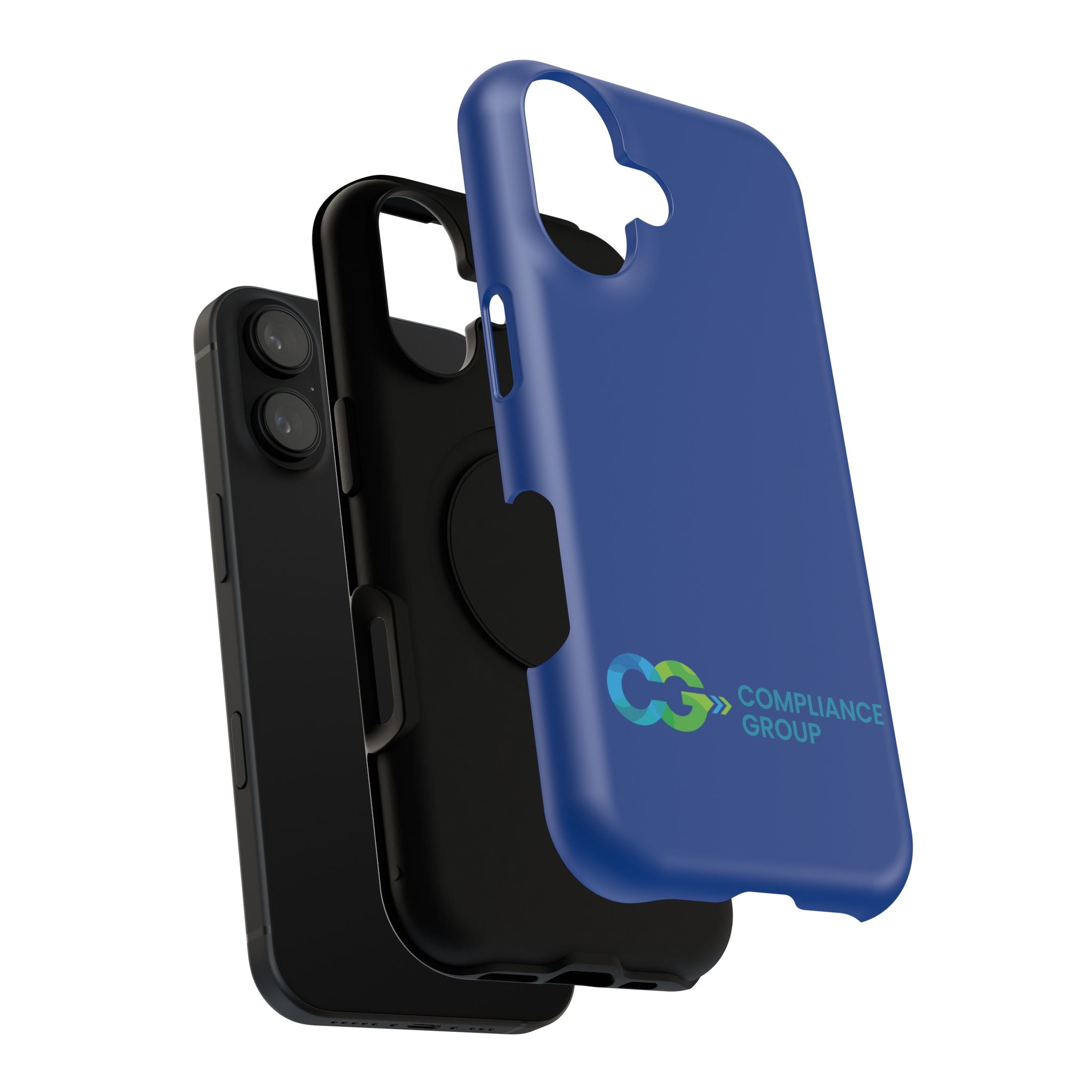 Impact-Resistant Phone Case — Navy with Compliance Group Logo