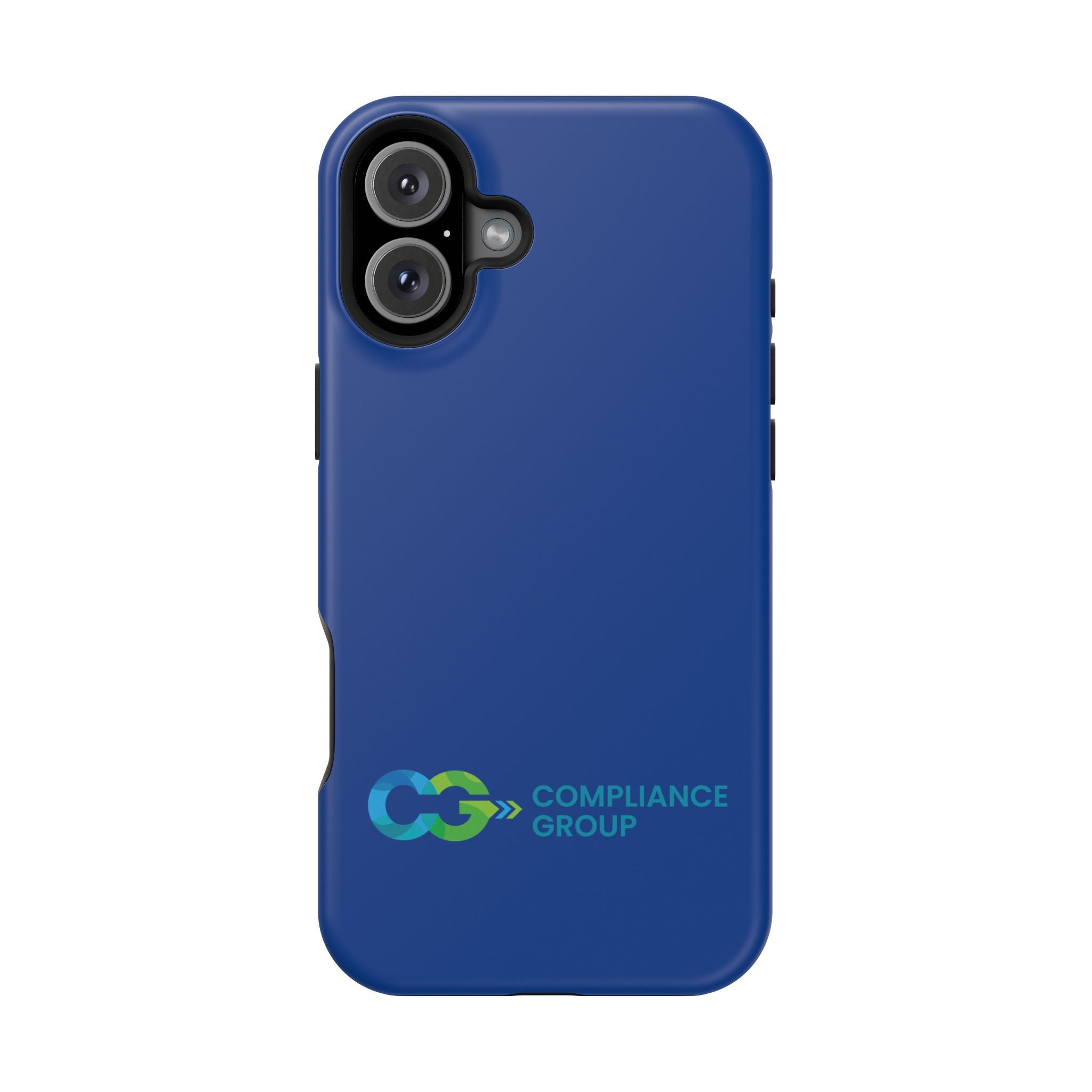 Impact-Resistant Phone Case — Navy with Compliance Group Logo