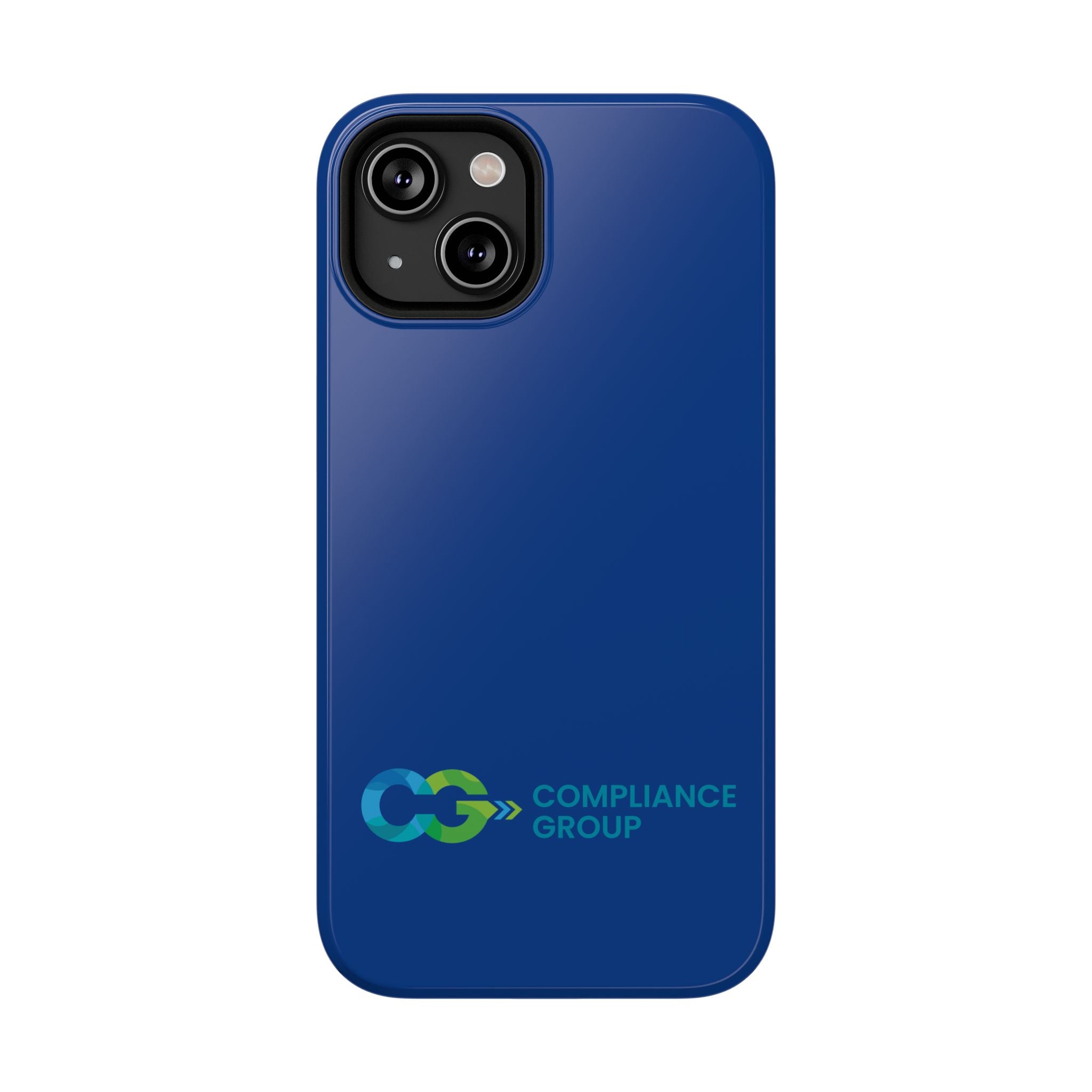 Impact-Resistant Phone Case — Navy with Compliance Group Logo