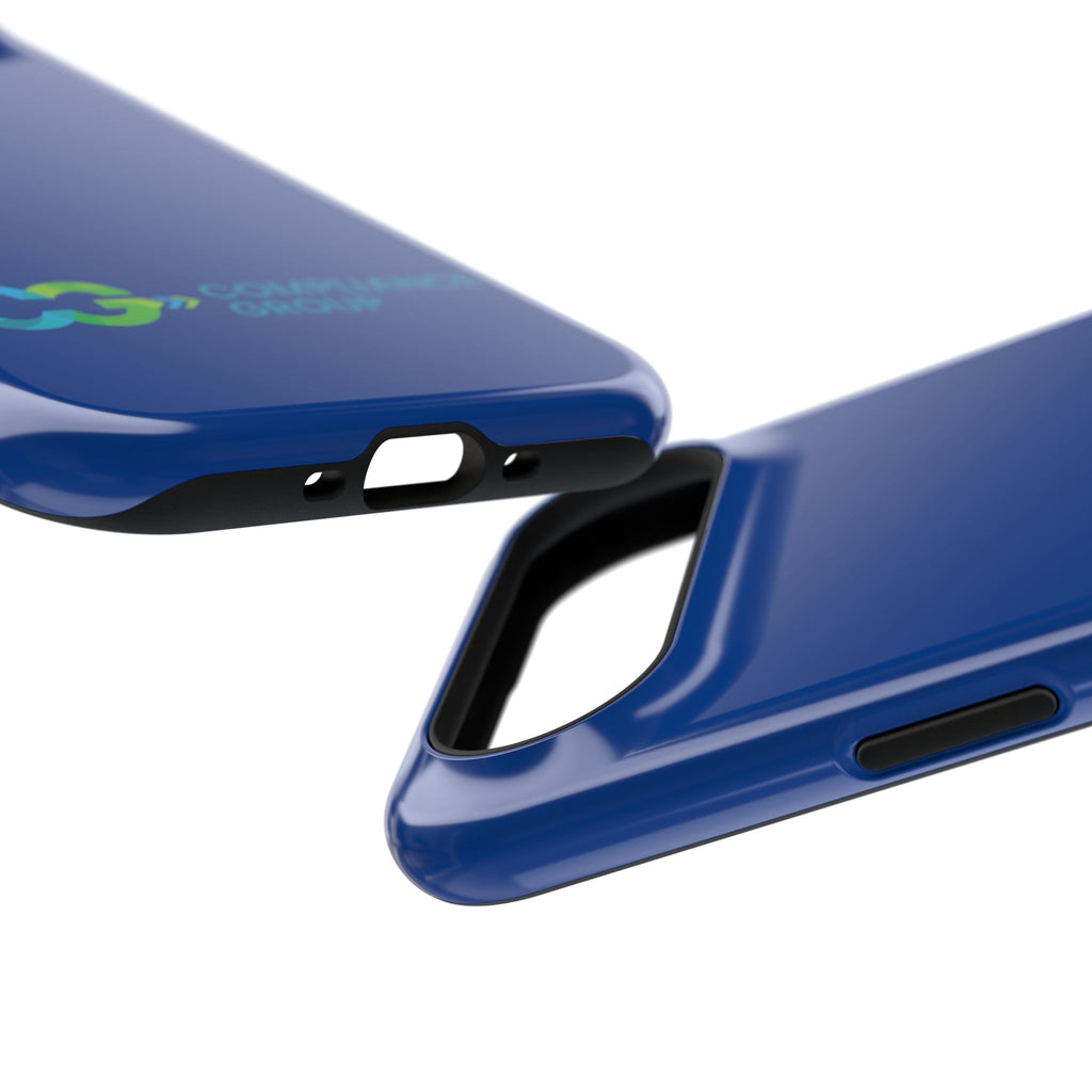 Impact-Resistant Phone Case — Navy with Compliance Group Logo