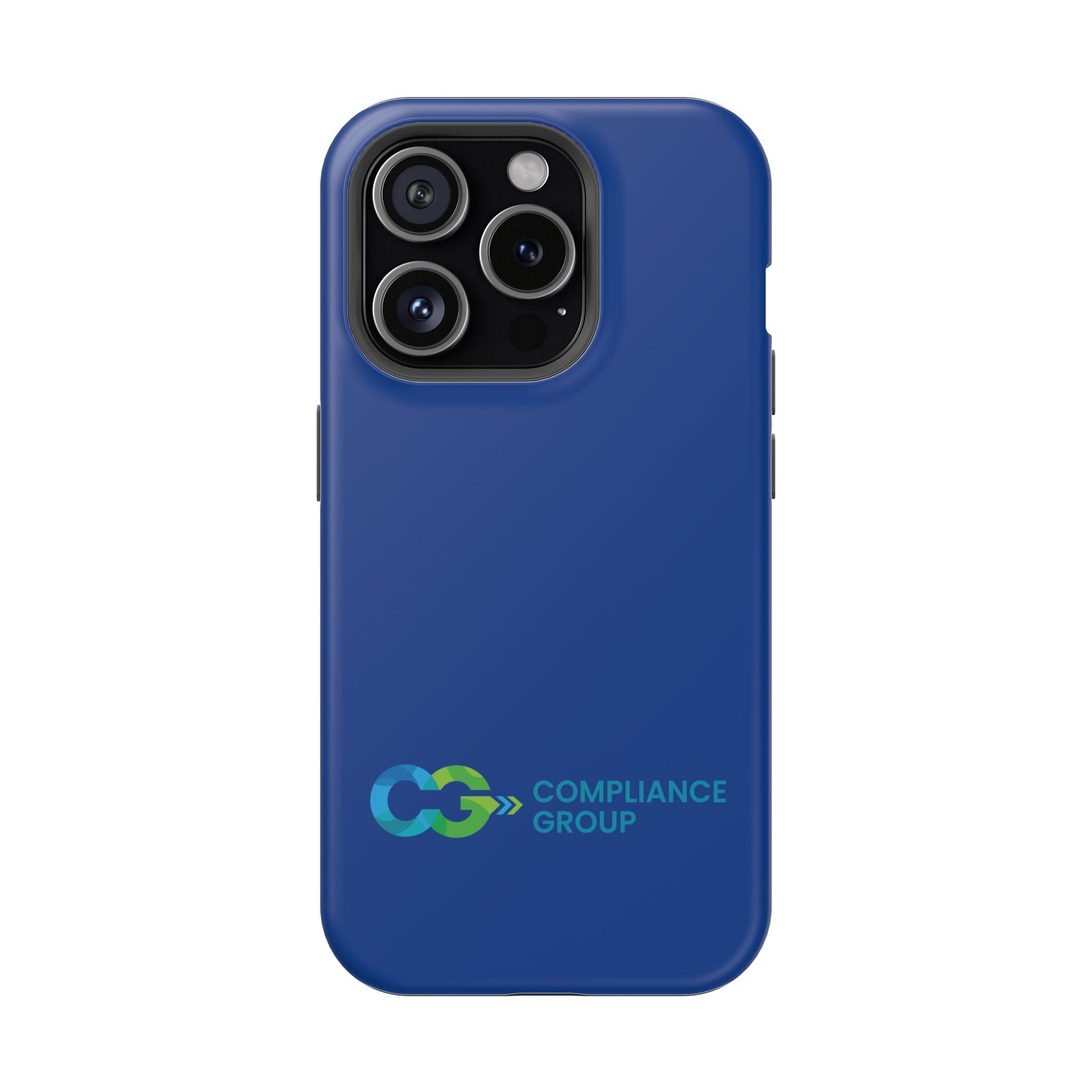 Impact-Resistant Phone Case — Navy with Compliance Group Logo