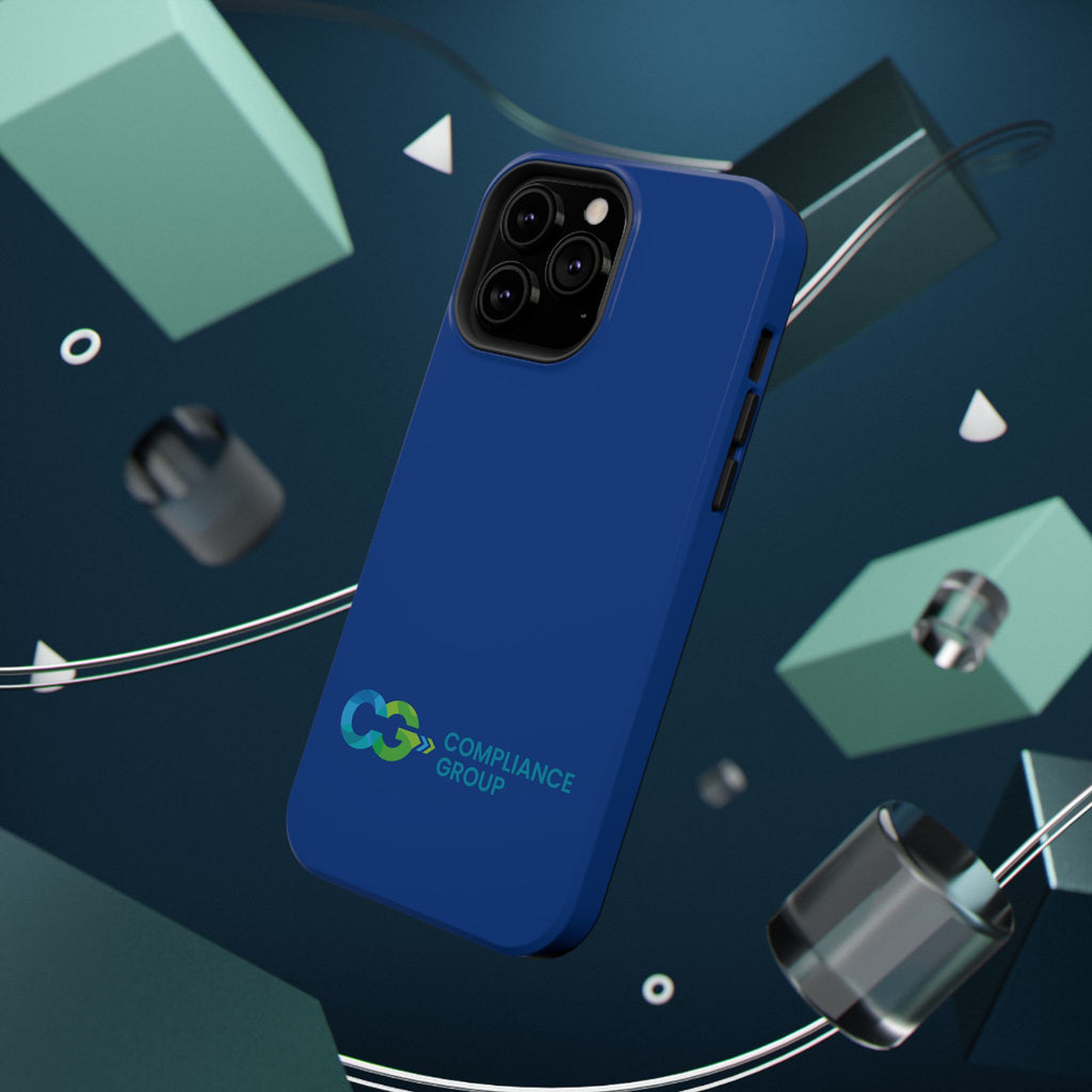 Impact-Resistant Phone Case — Navy with Compliance Group Logo