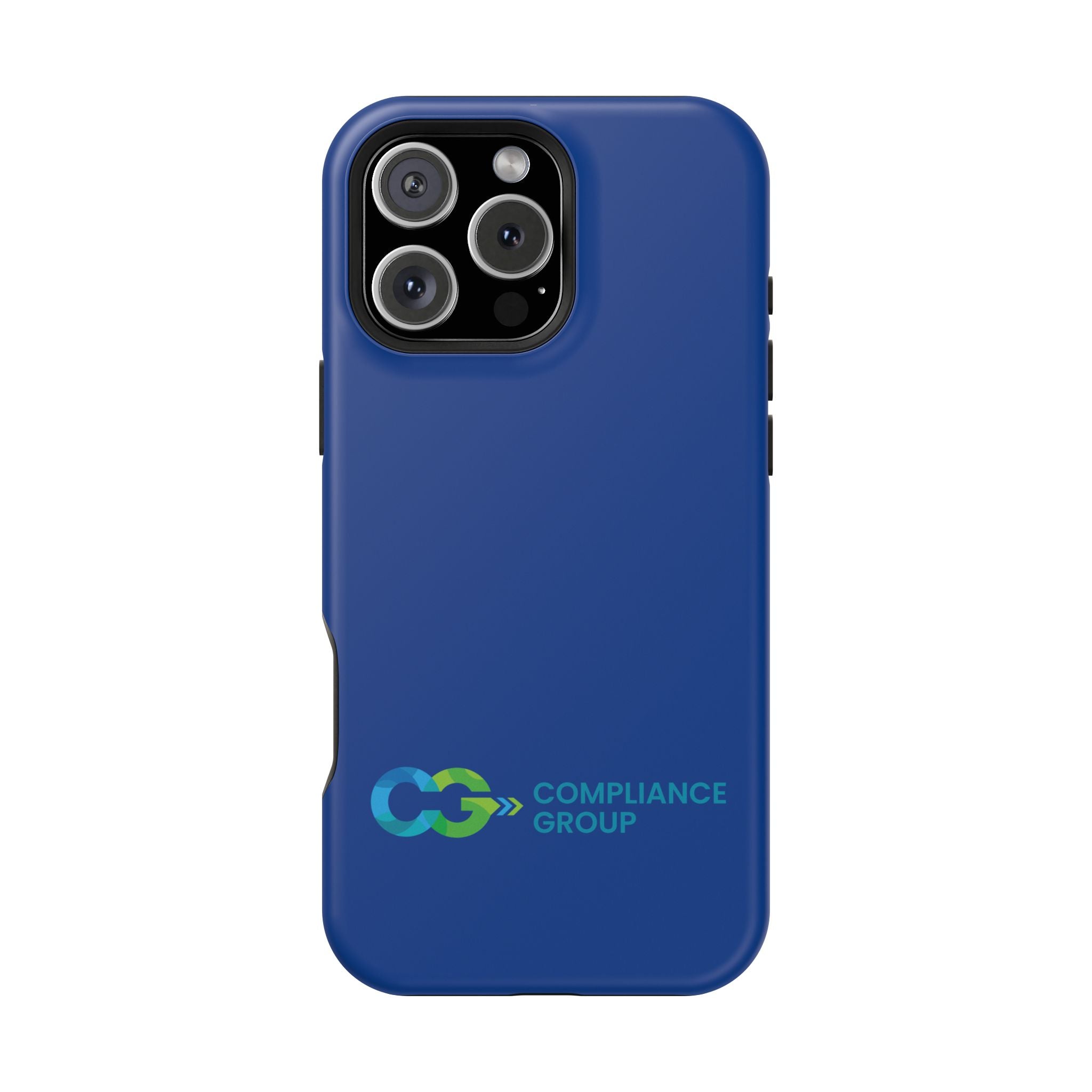 Impact-Resistant Phone Case — Navy with Compliance Group Logo