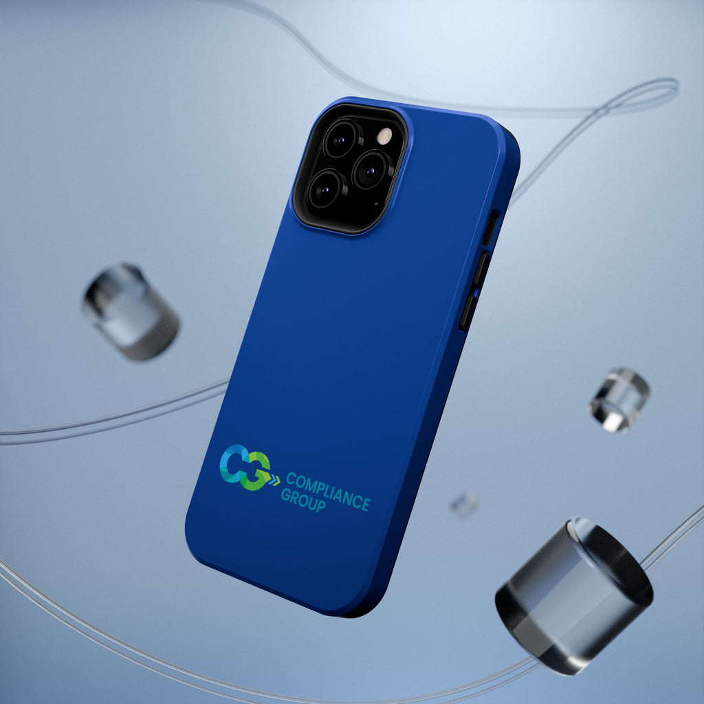 Impact-Resistant Phone Case — Navy with Compliance Group Logo