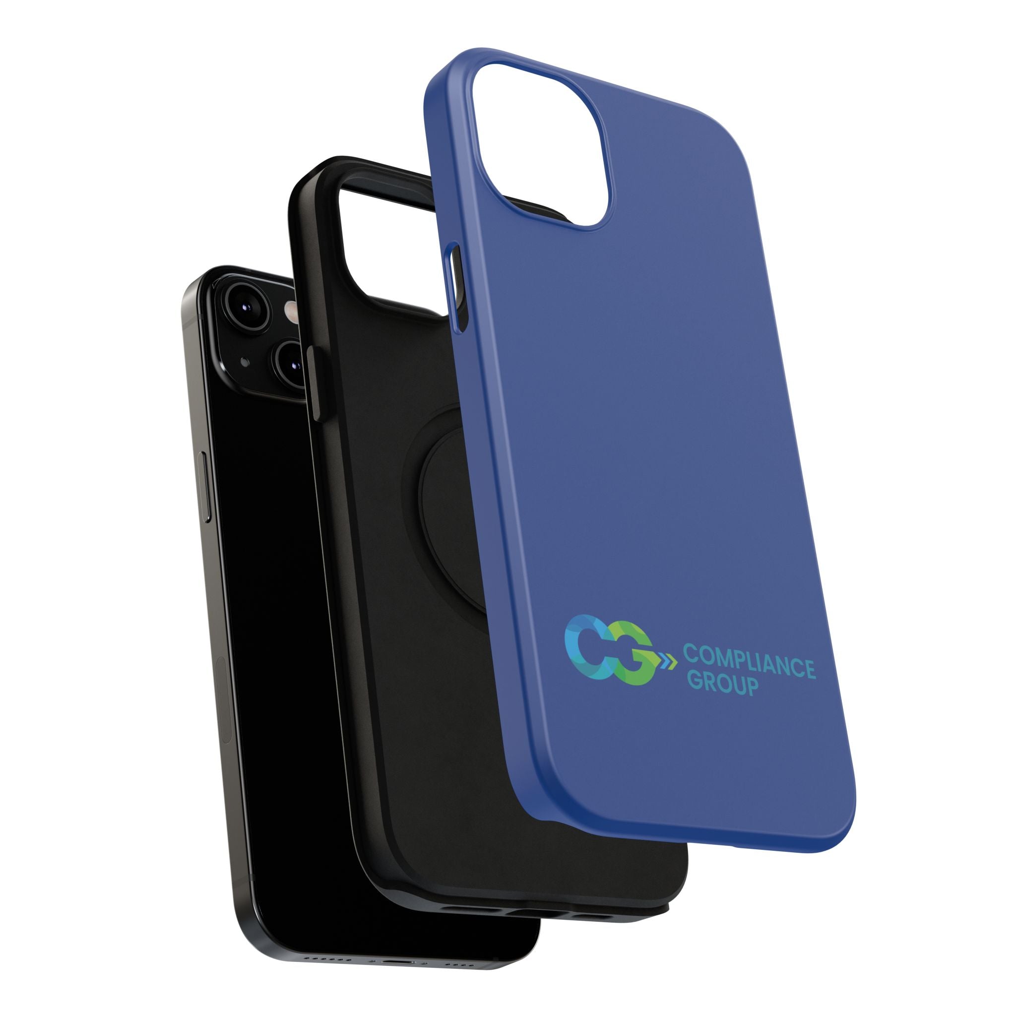 Impact-Resistant Phone Case — Navy with Compliance Group Logo