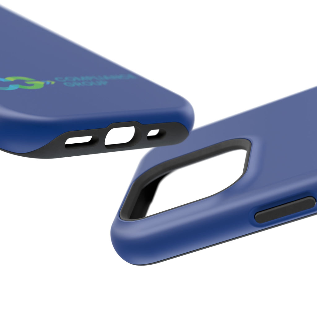 Impact-Resistant Phone Case — Navy with Compliance Group Logo