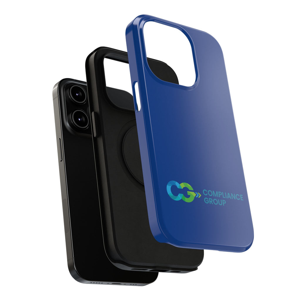 Impact-Resistant Phone Case — Navy with Compliance Group Logo