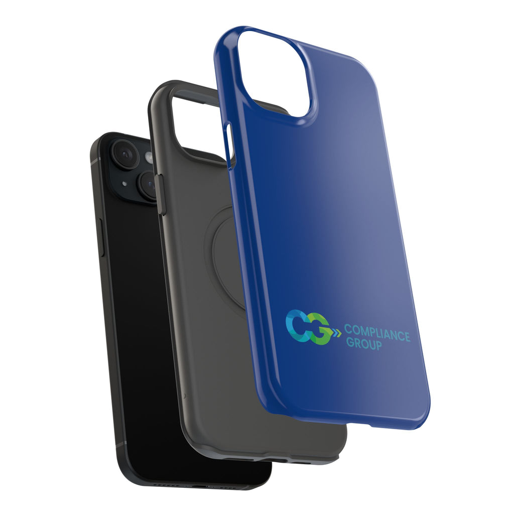 Impact-Resistant Phone Case — Navy with Compliance Group Logo