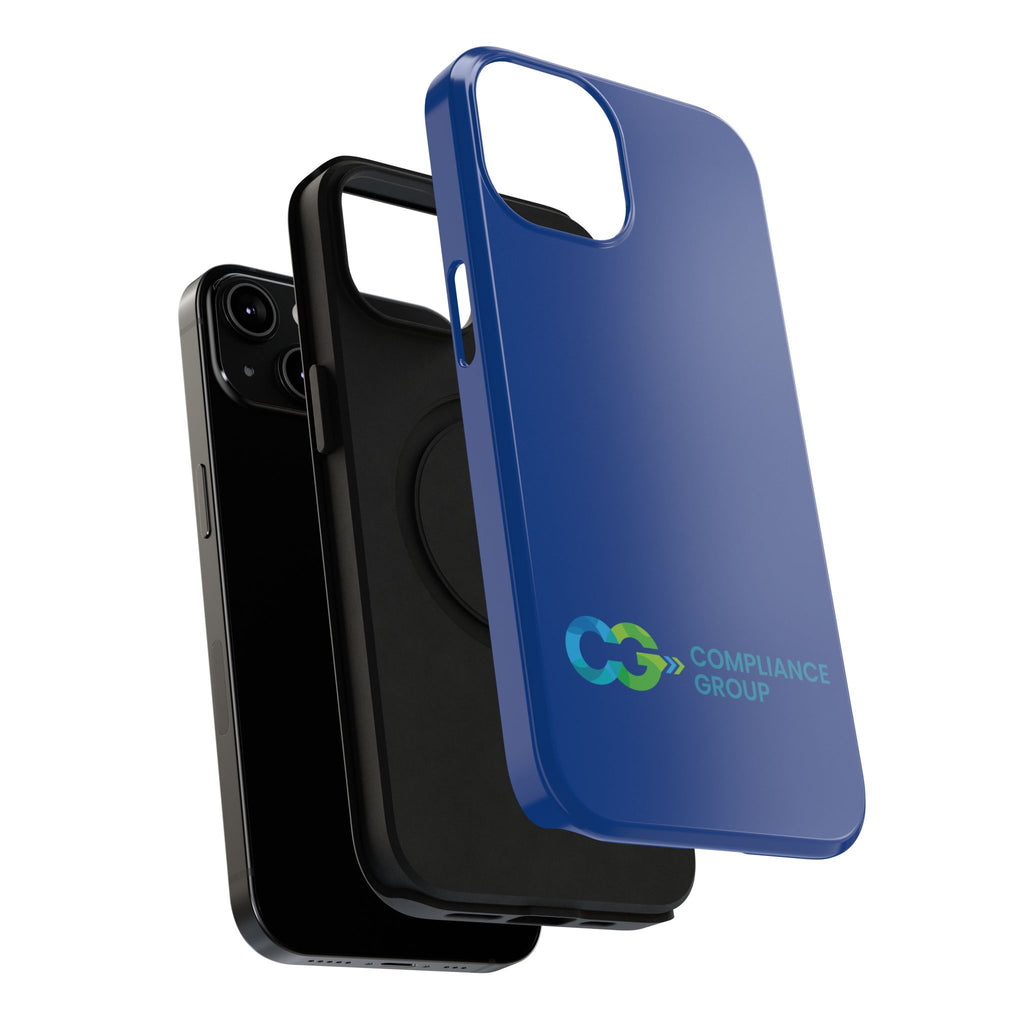 Impact-Resistant Phone Case — Navy with Compliance Group Logo