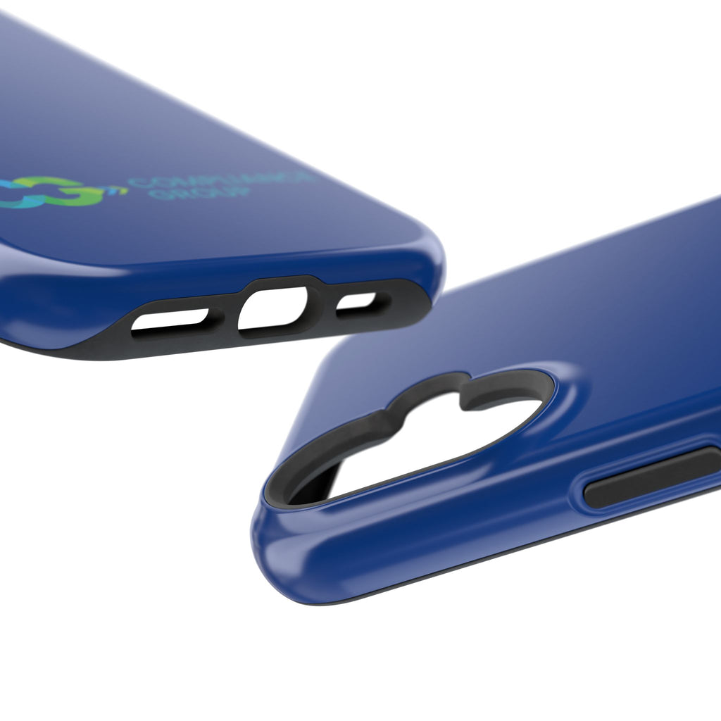 Impact-Resistant Phone Case — Navy with Compliance Group Logo