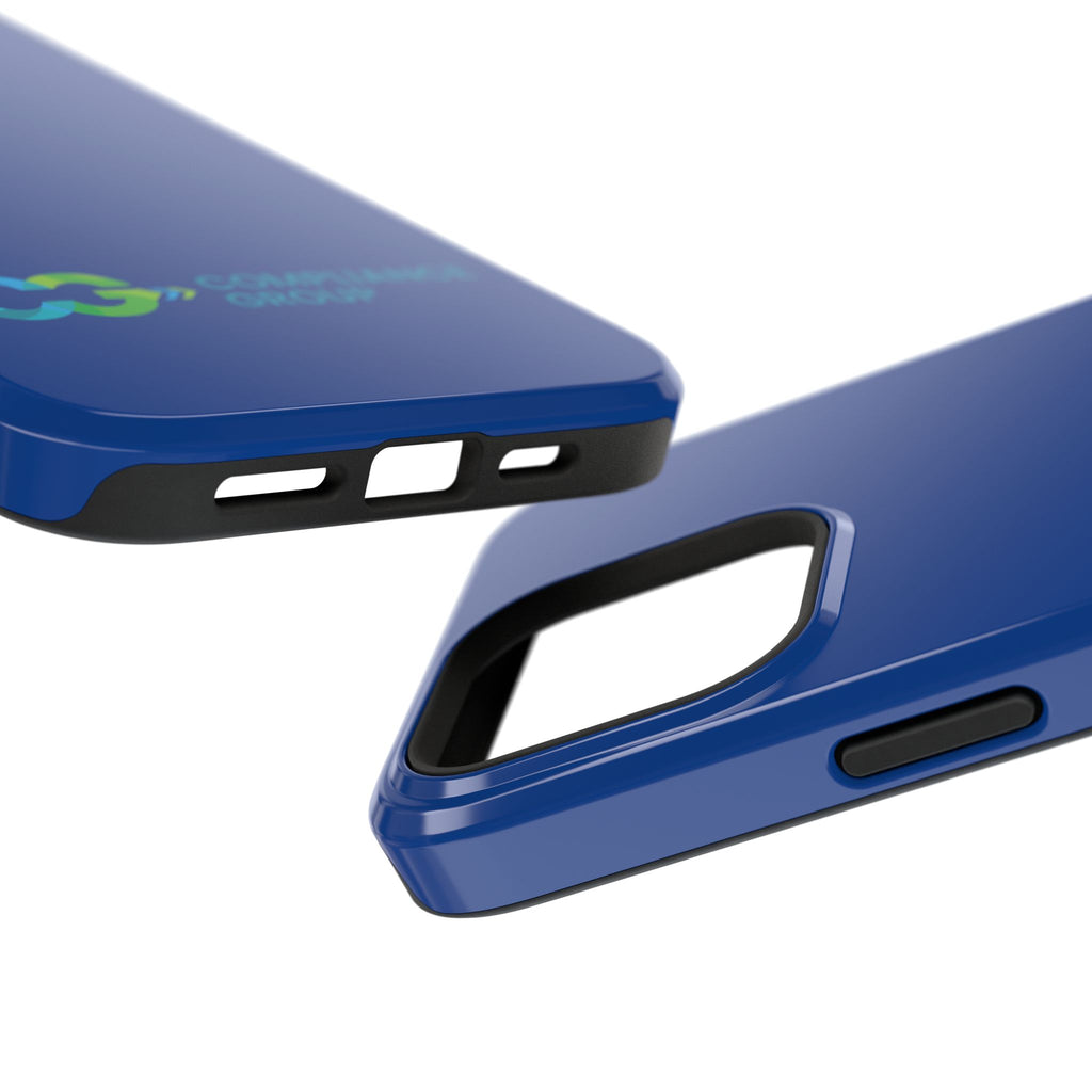 Impact-Resistant Phone Case — Navy with Compliance Group Logo