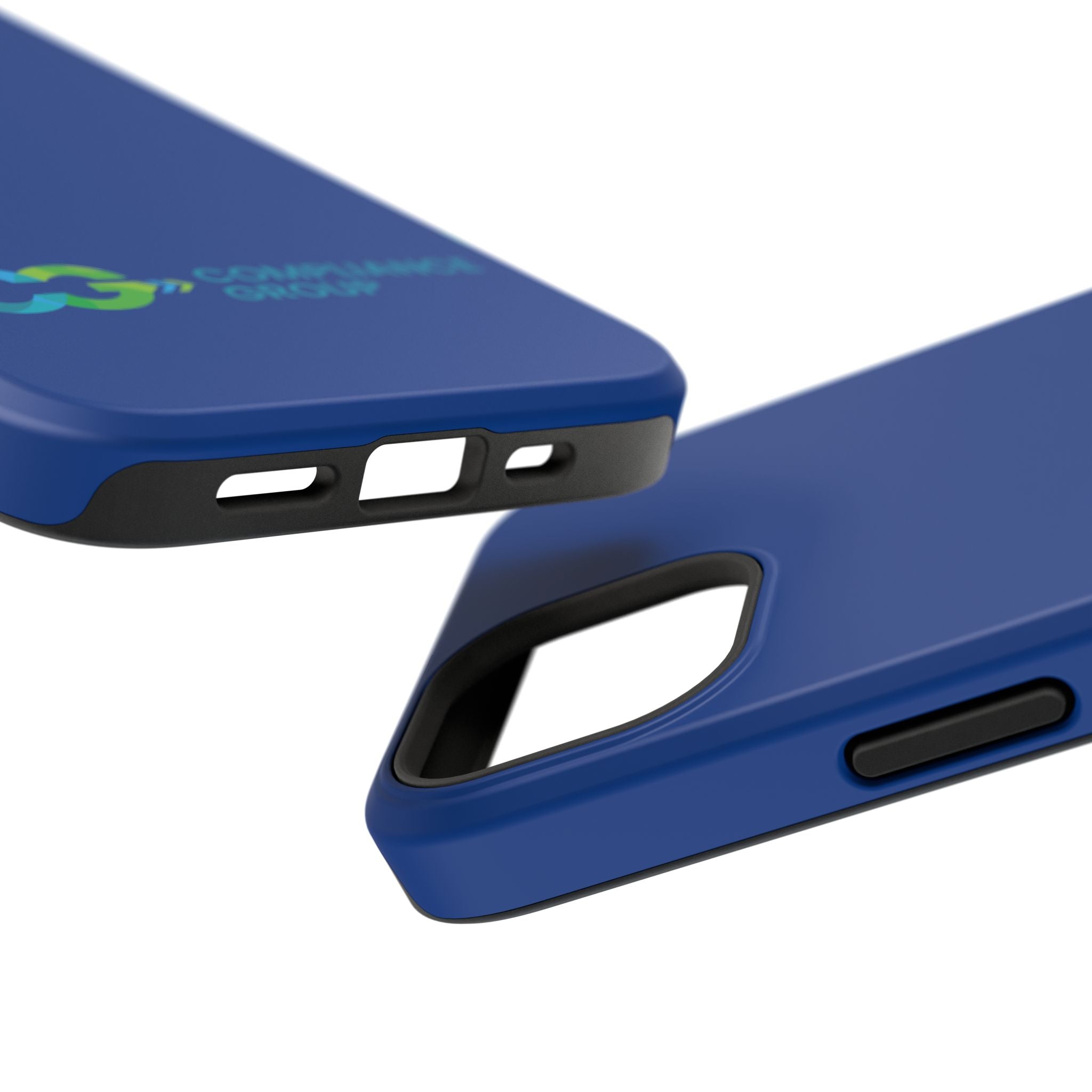 Impact-Resistant Phone Case — Navy with Compliance Group Logo