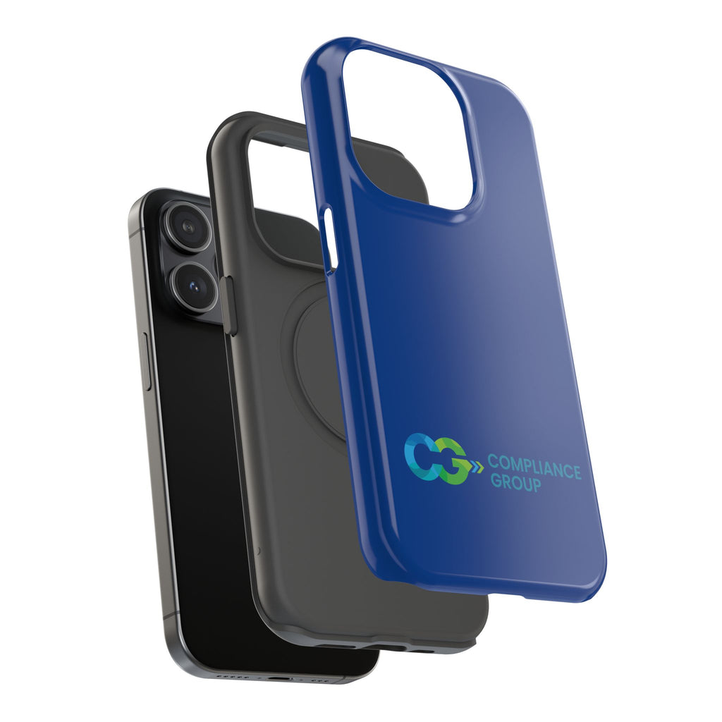 Impact-Resistant Phone Case — Navy with Compliance Group Logo