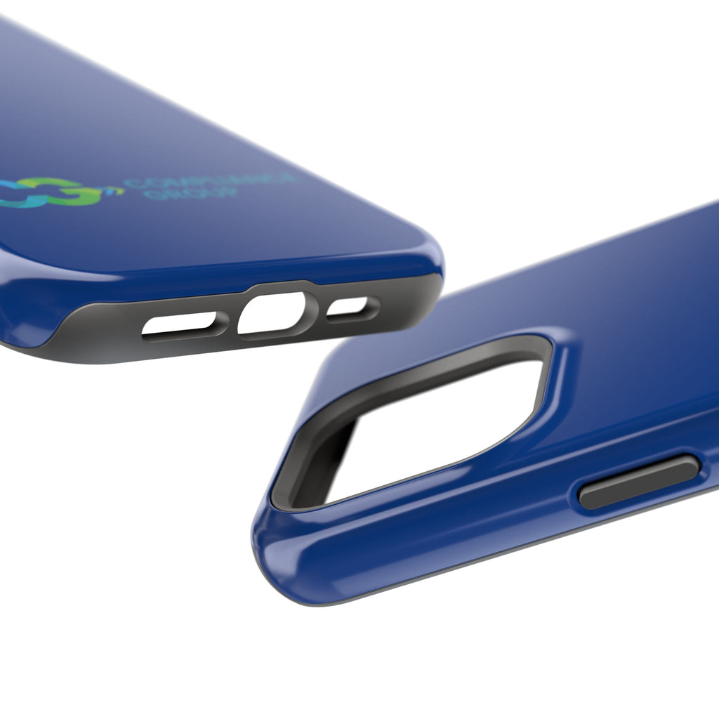 Impact-Resistant Phone Case — Navy with Compliance Group Logo