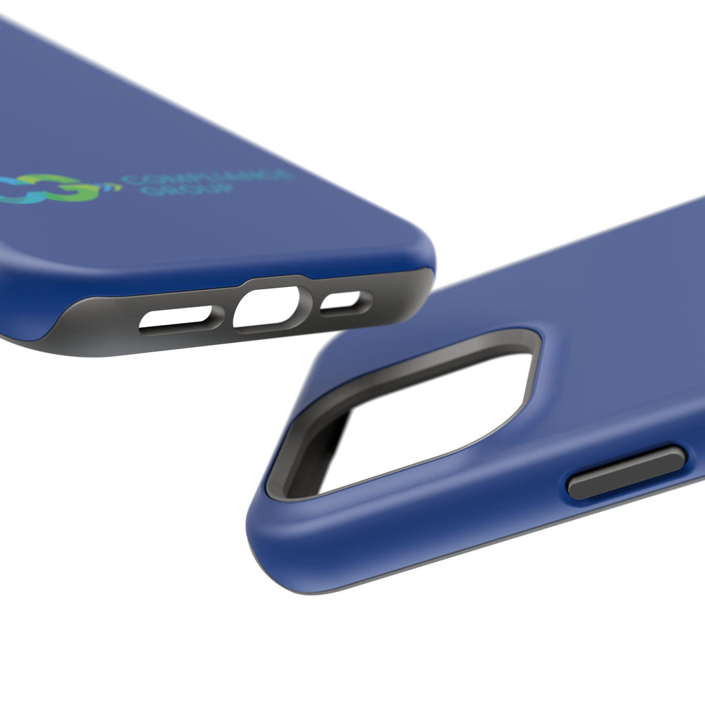 Impact-Resistant Phone Case — Navy with Compliance Group Logo