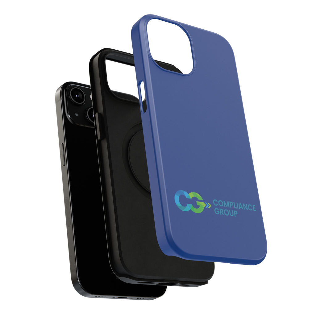 Impact-Resistant Phone Case — Navy with Compliance Group Logo