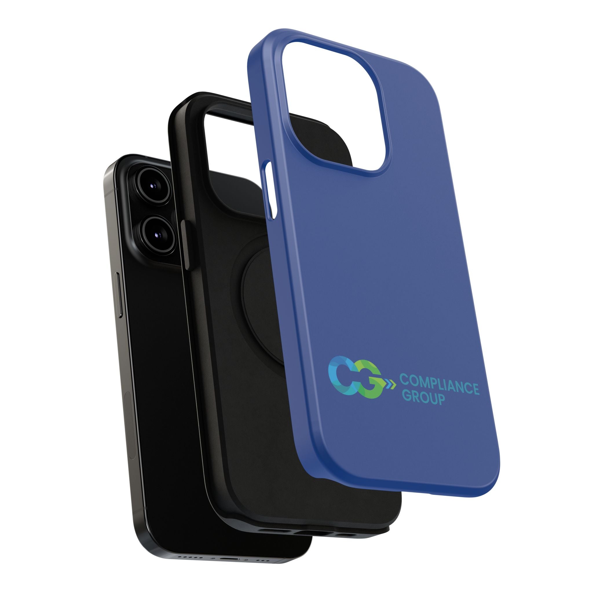 Impact-Resistant Phone Case — Navy with Compliance Group Logo
