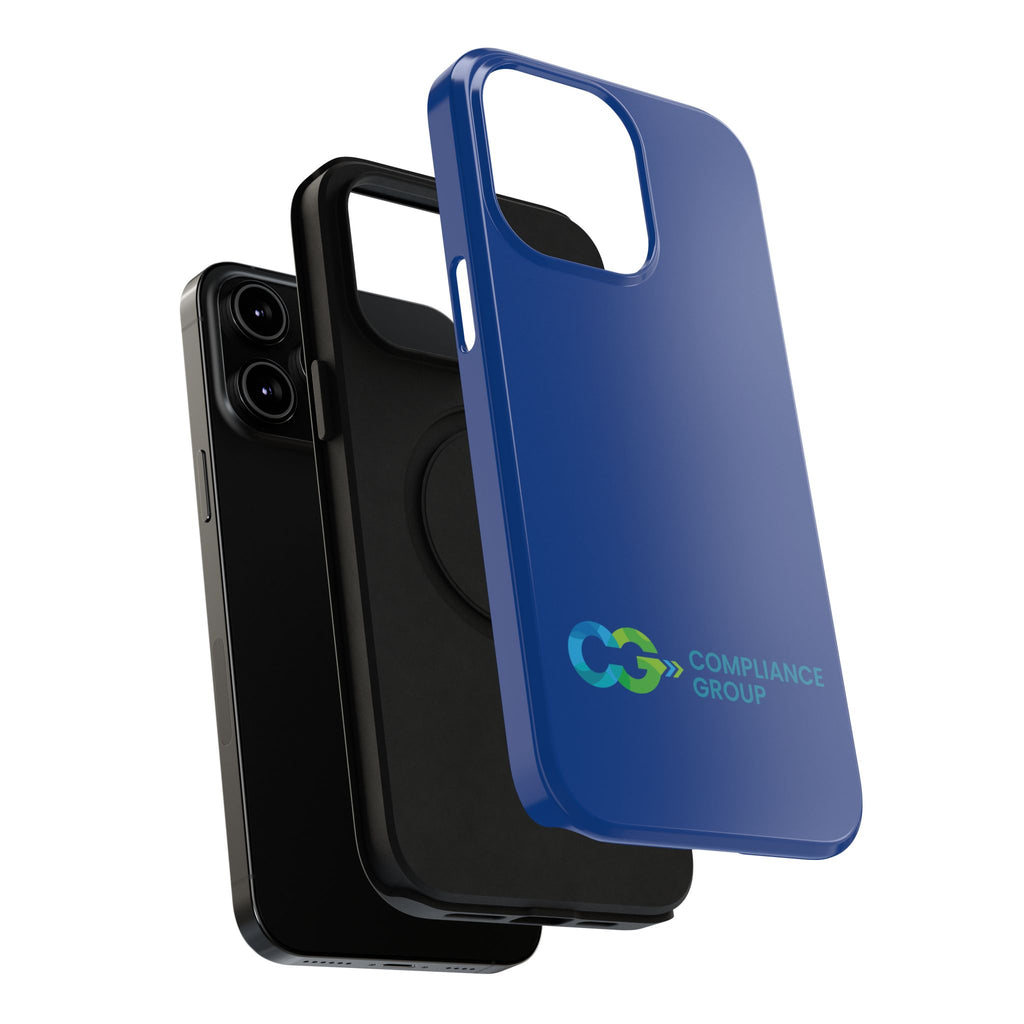 Impact-Resistant Phone Case — Navy with Compliance Group Logo
