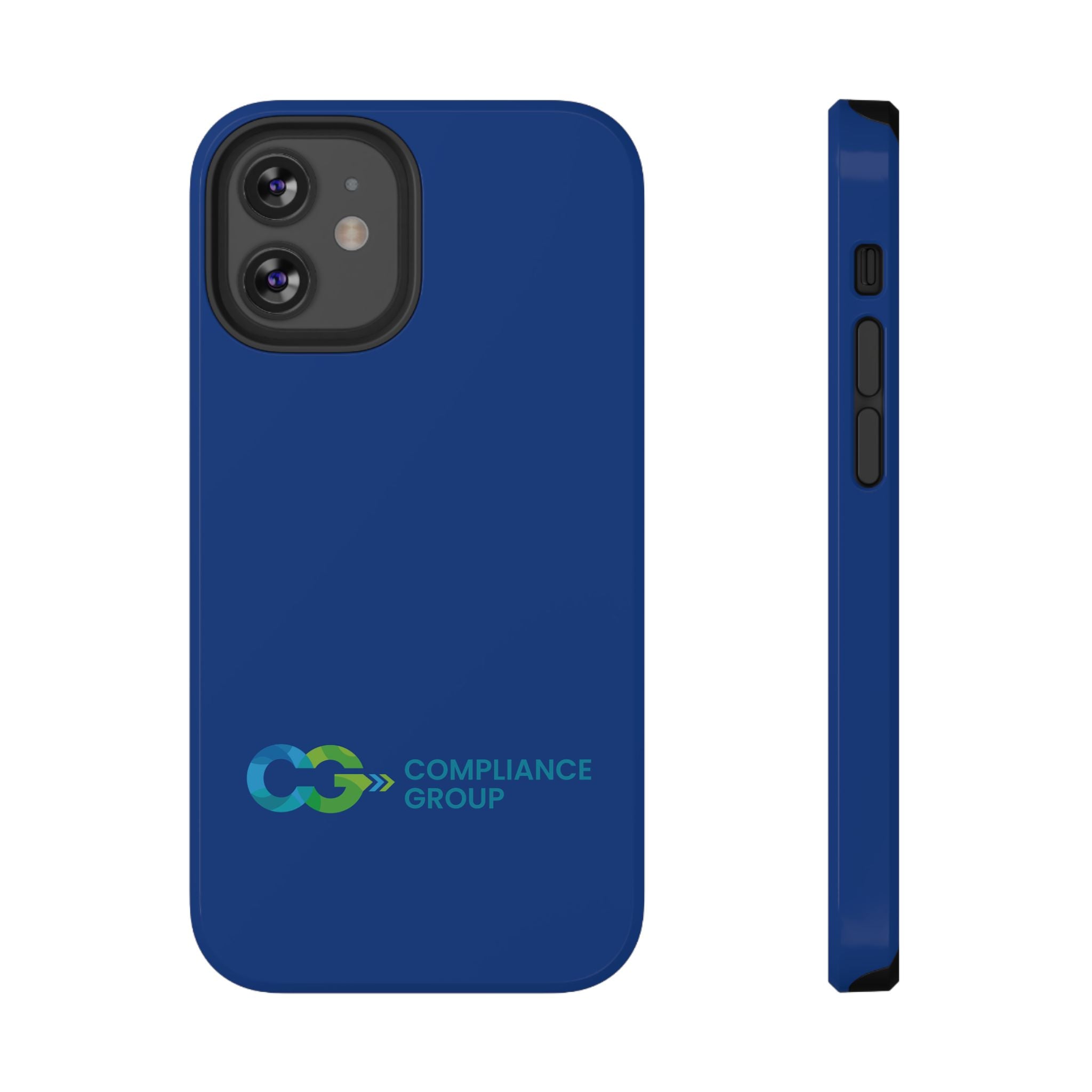 Impact-Resistant Phone Case — Navy with Compliance Group Logo