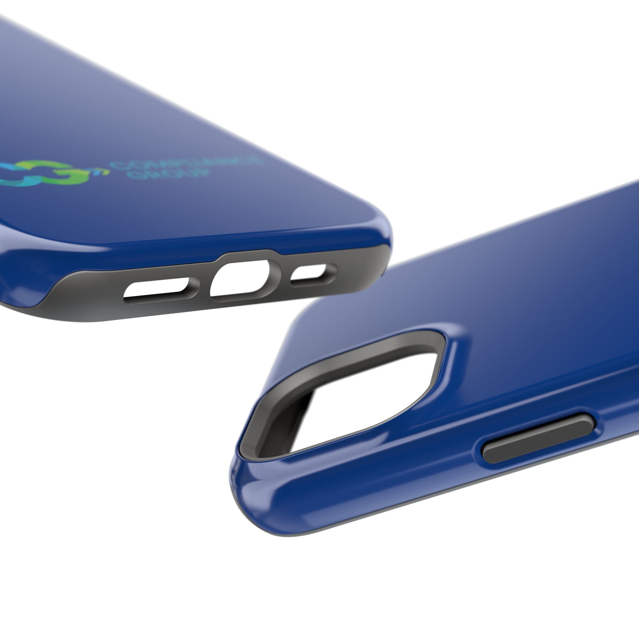 Impact-Resistant Phone Case — Navy with Compliance Group Logo