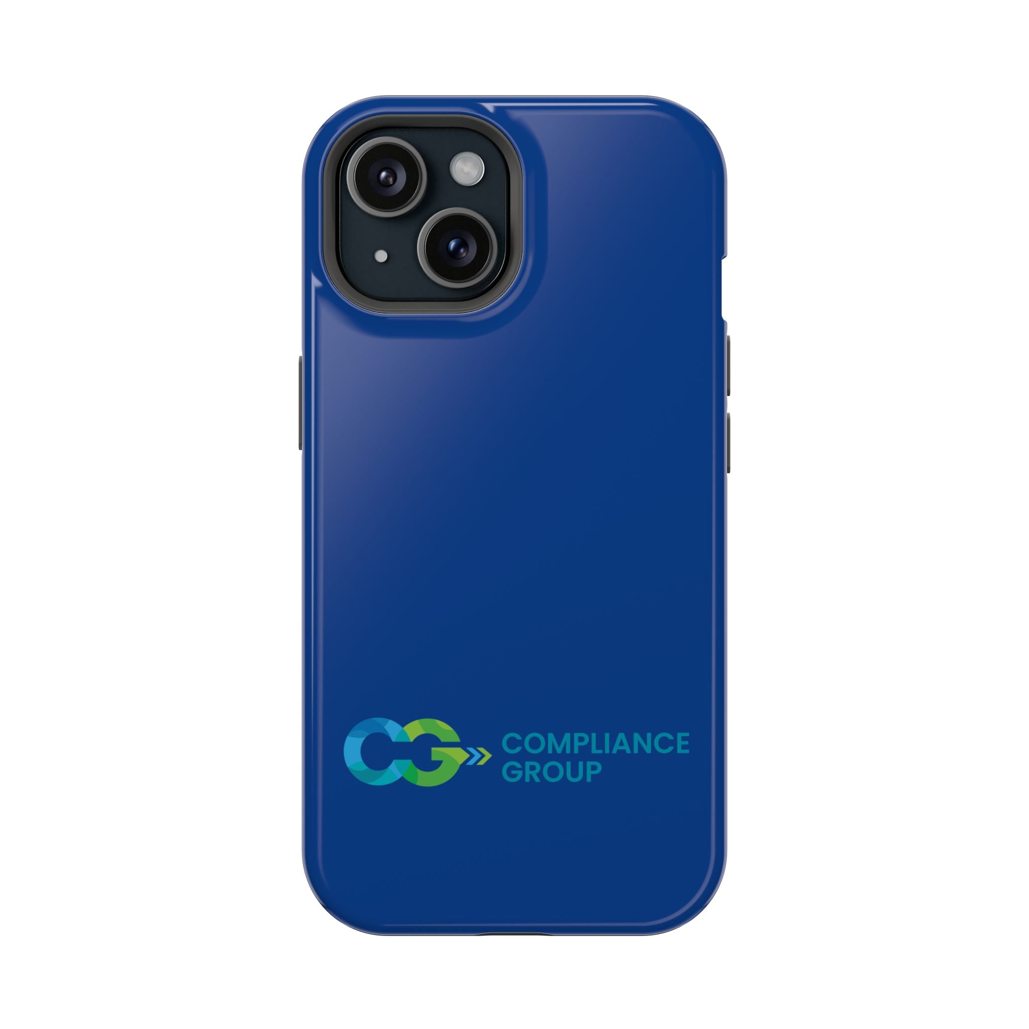 Impact-Resistant Phone Case — Navy with Compliance Group Logo