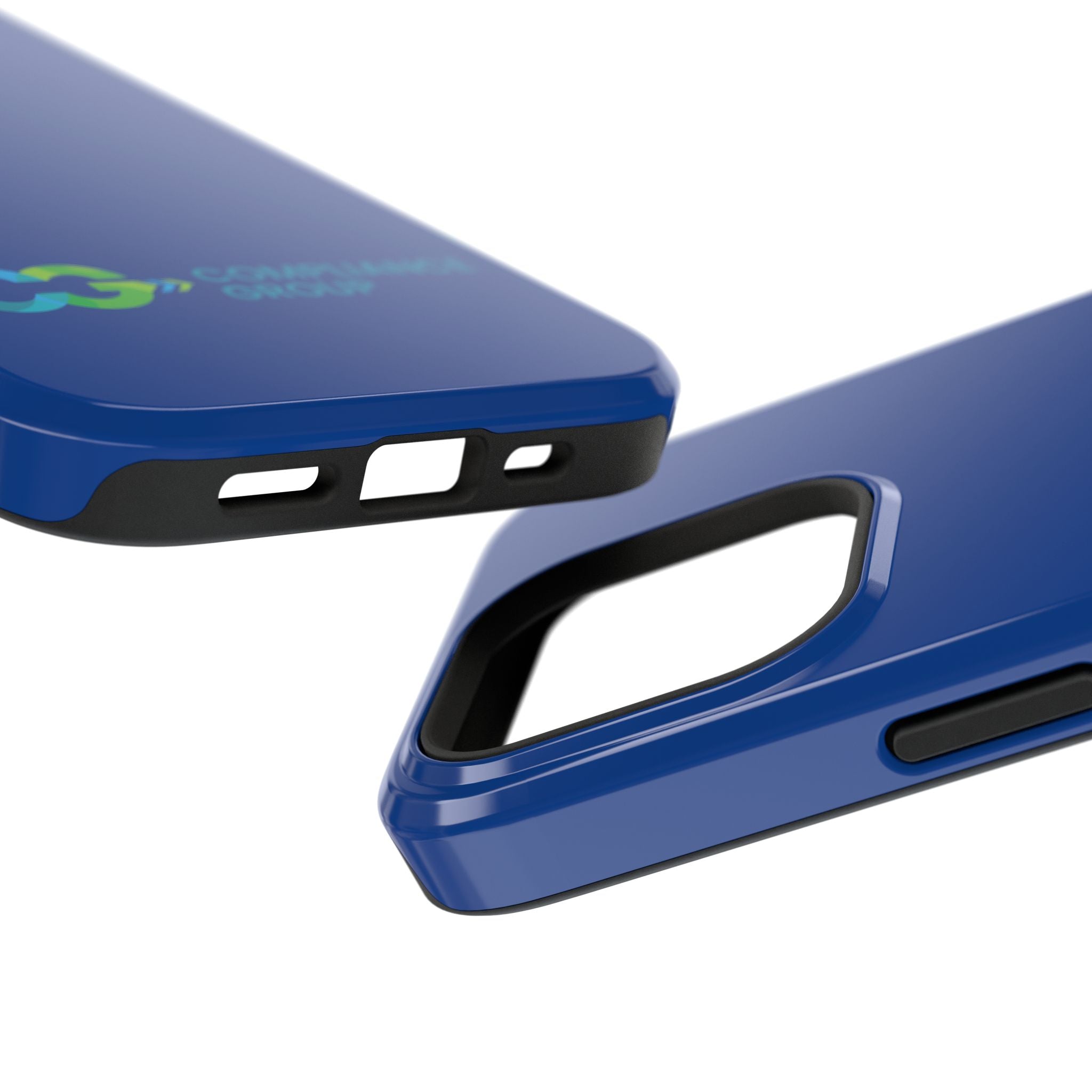 Impact-Resistant Phone Case — Navy with Compliance Group Logo