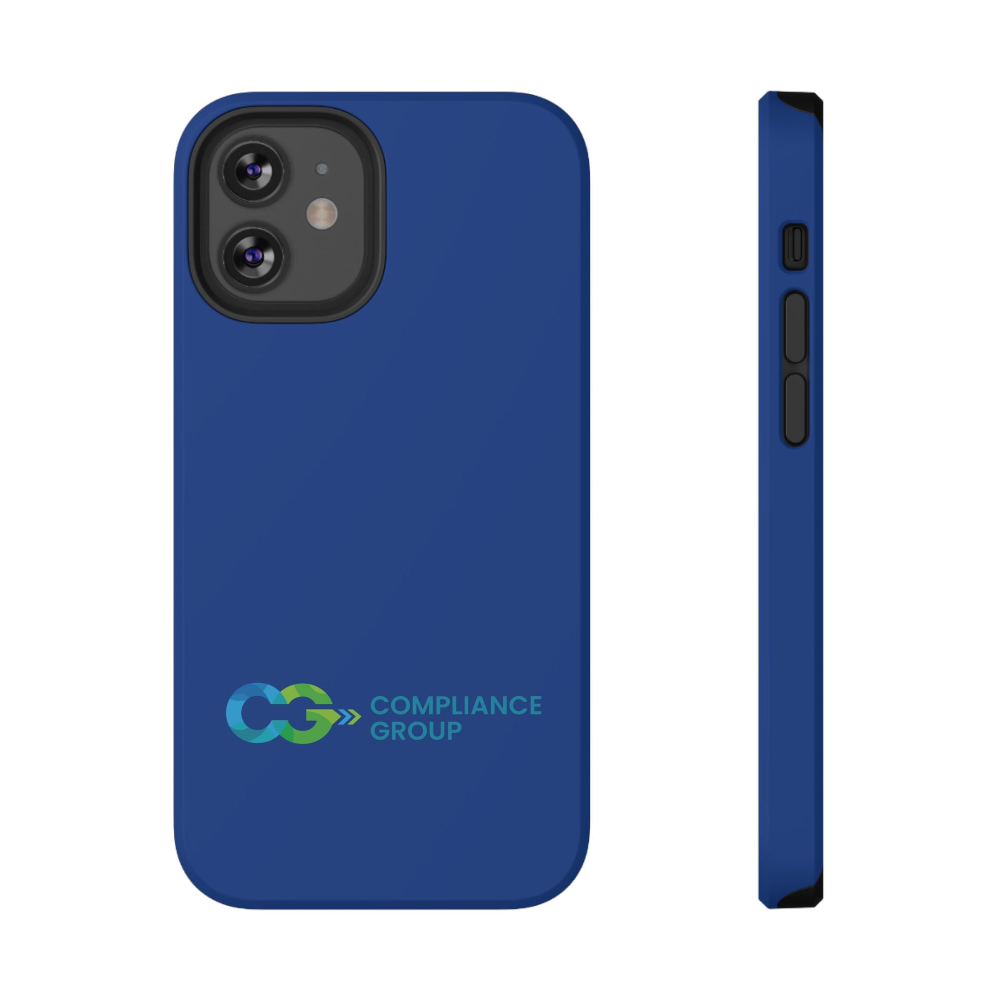 Impact-Resistant Phone Case — Navy with Compliance Group Logo