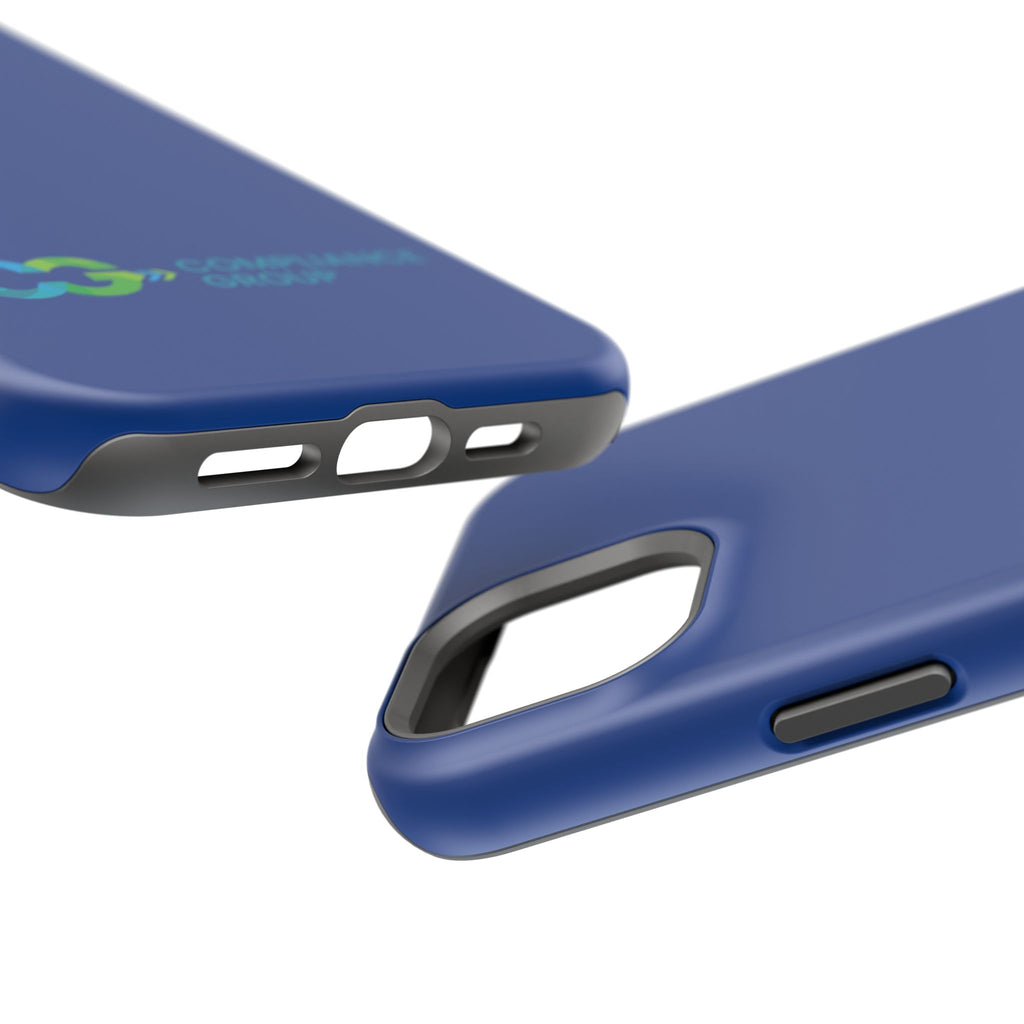 Impact-Resistant Phone Case — Navy with Compliance Group Logo