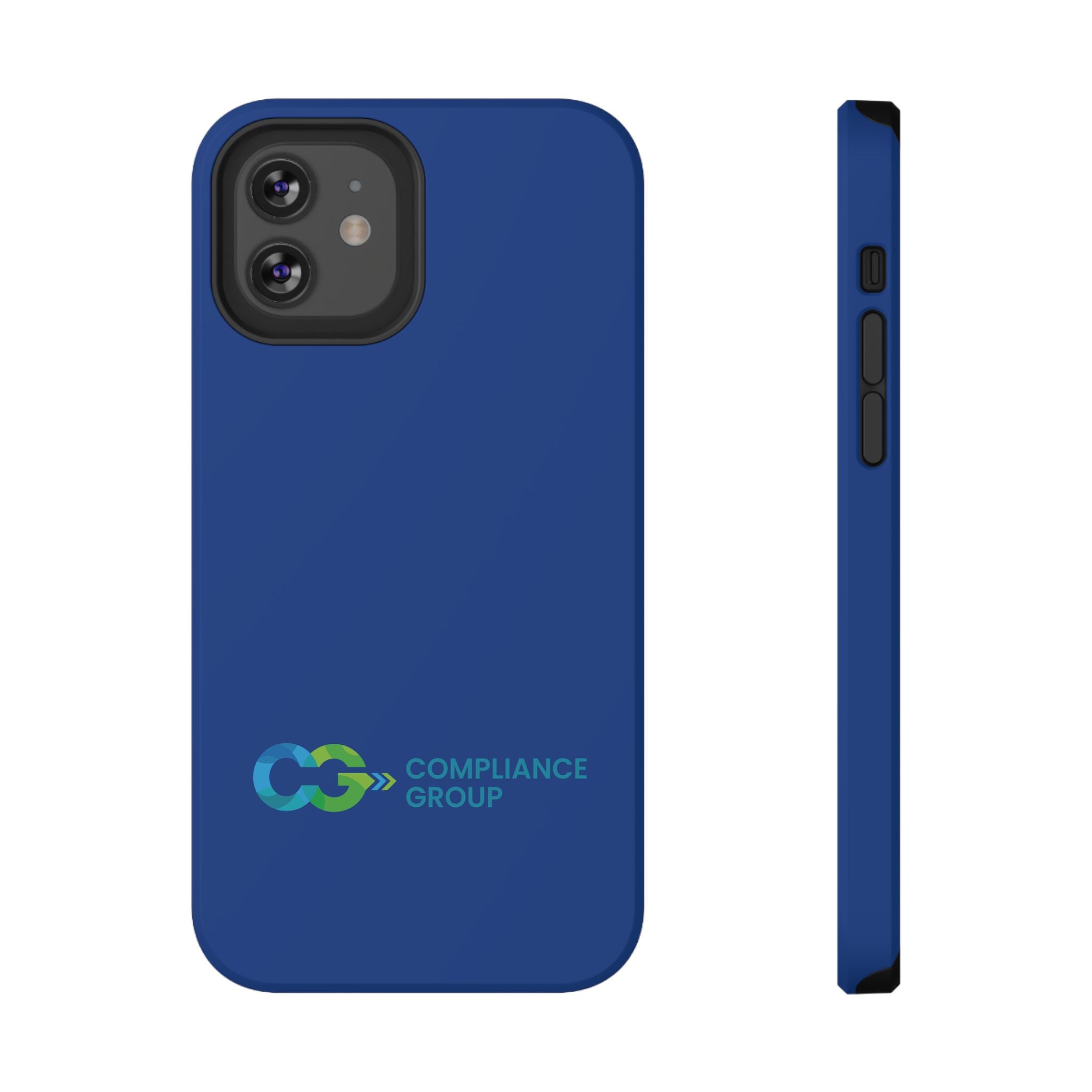 Impact-Resistant Phone Case — Navy with Compliance Group Logo