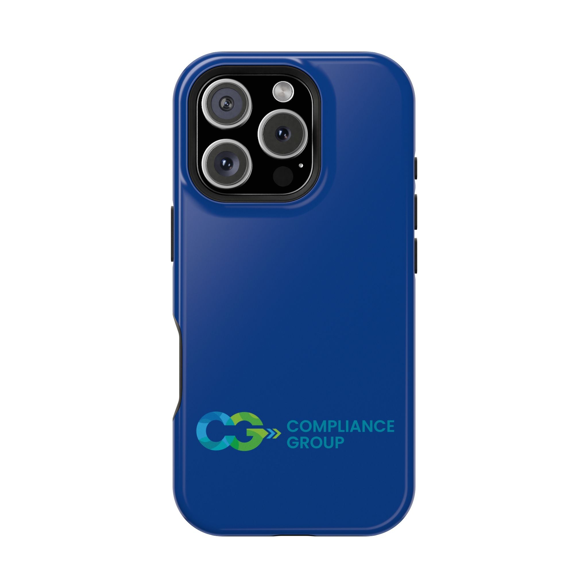 Impact-Resistant Phone Case — Navy with Compliance Group Logo