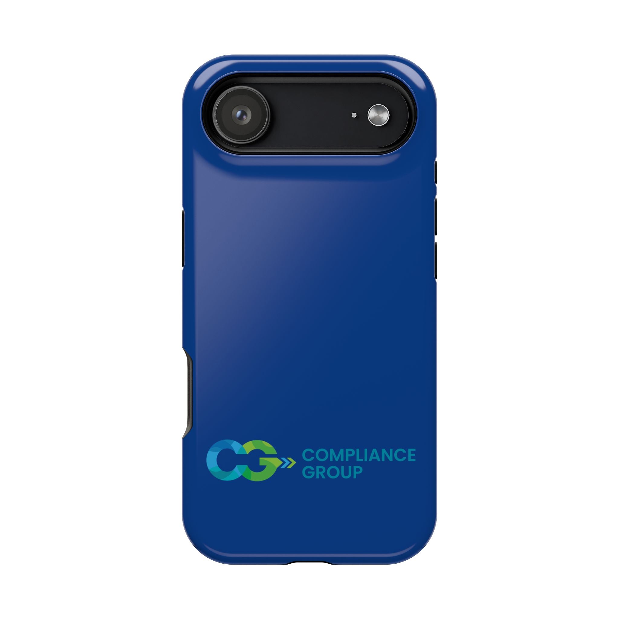 Impact-Resistant Phone Case — Navy with Compliance Group Logo