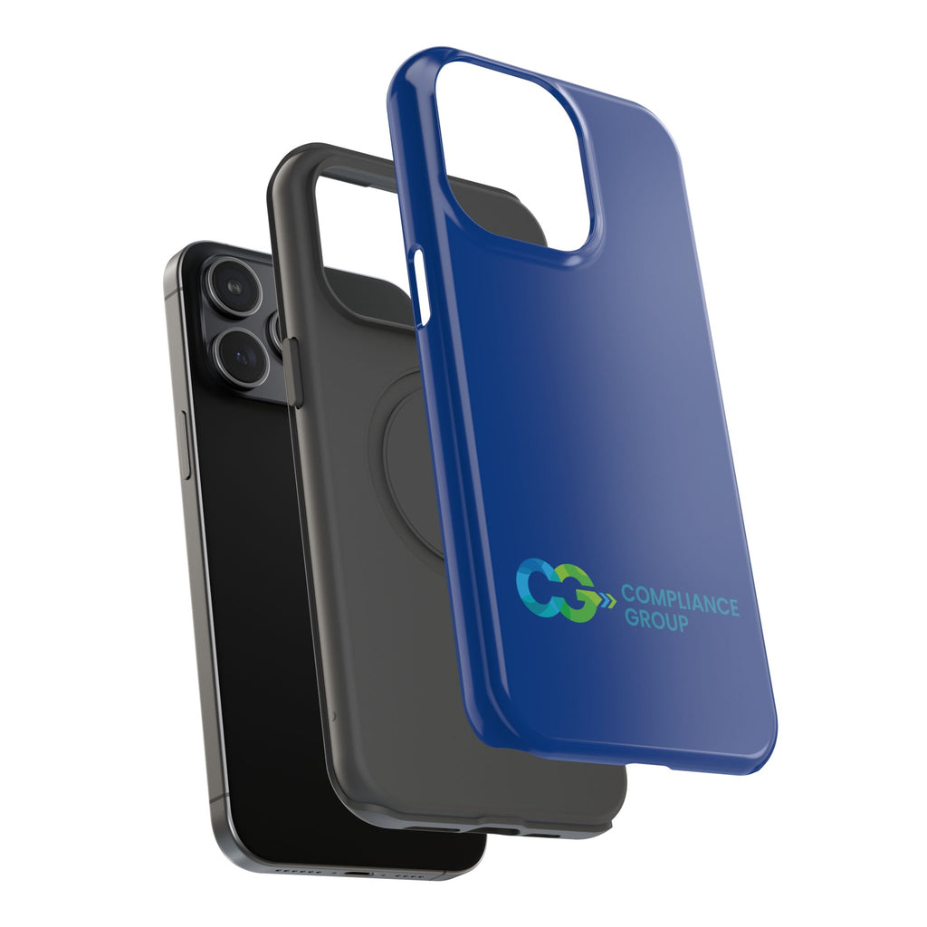 Impact-Resistant Phone Case — Navy with Compliance Group Logo