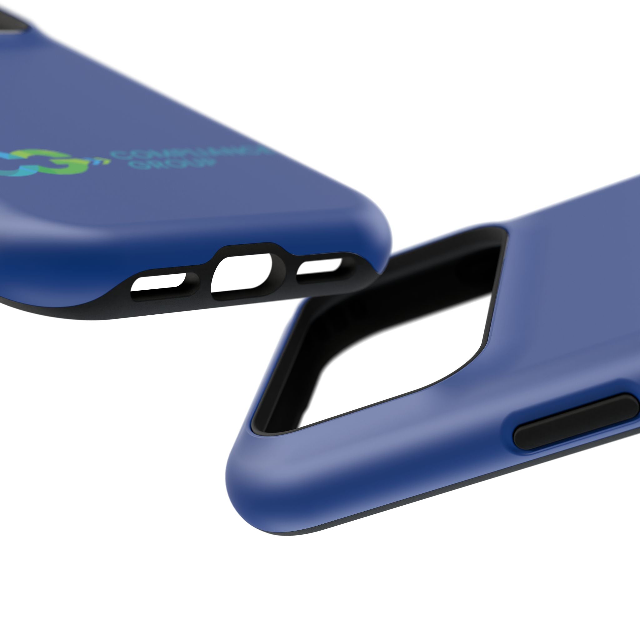 Impact-Resistant Phone Case — Navy with Compliance Group Logo