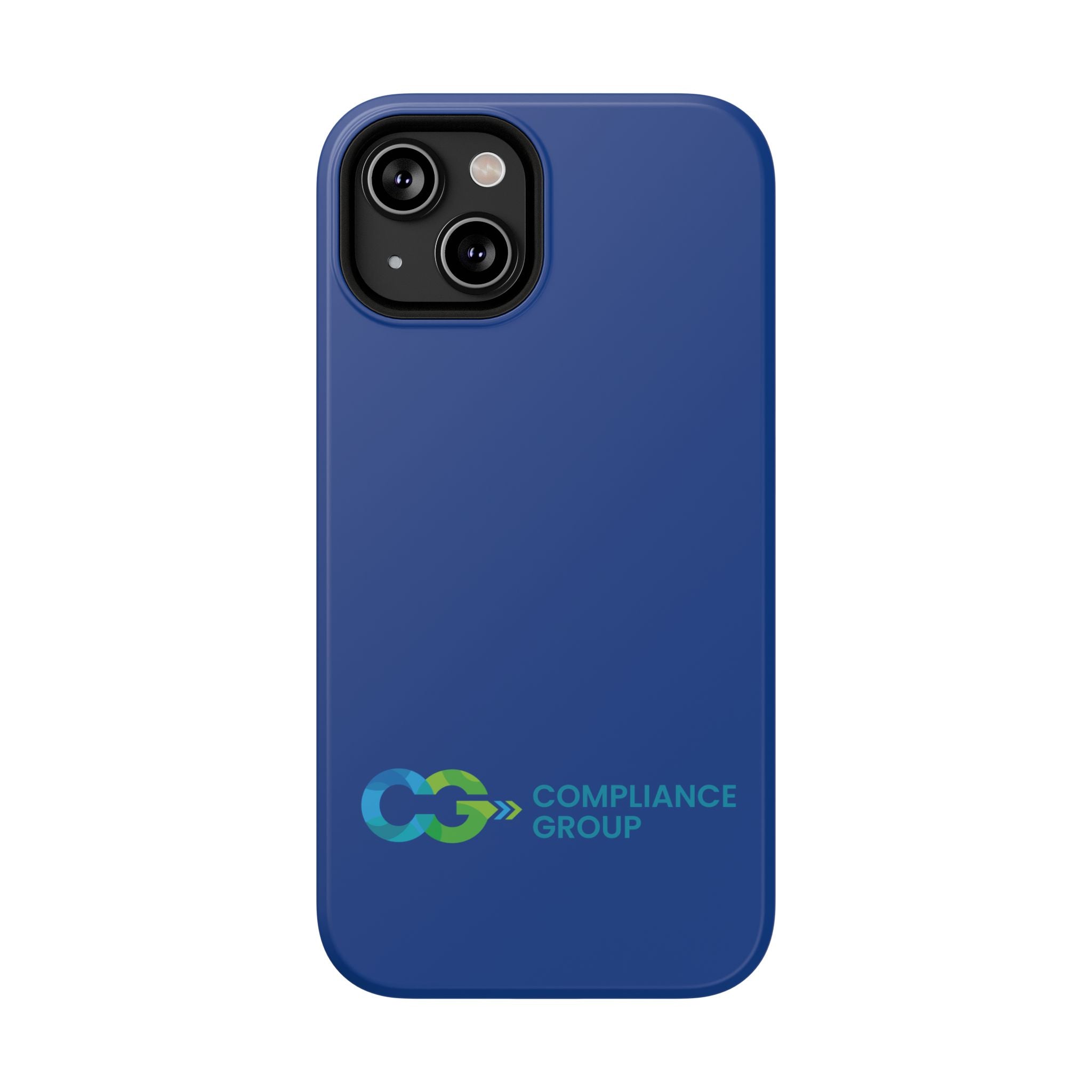 Impact-Resistant Phone Case — Navy with Compliance Group Logo