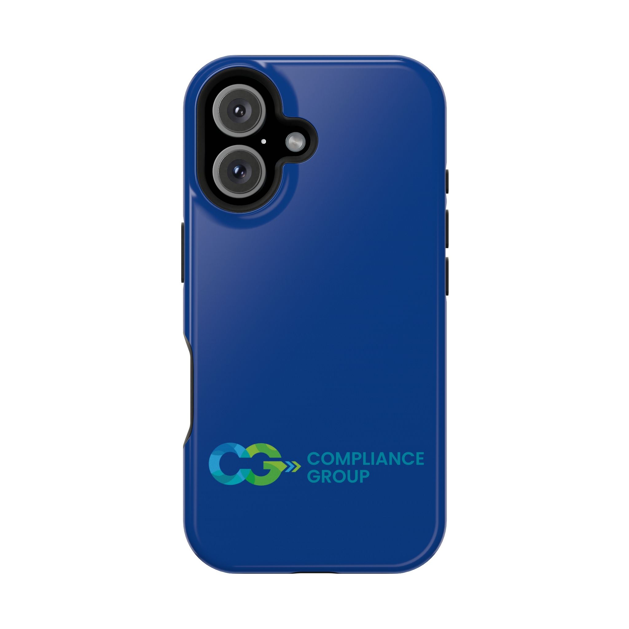 Impact-Resistant Phone Case — Navy with Compliance Group Logo