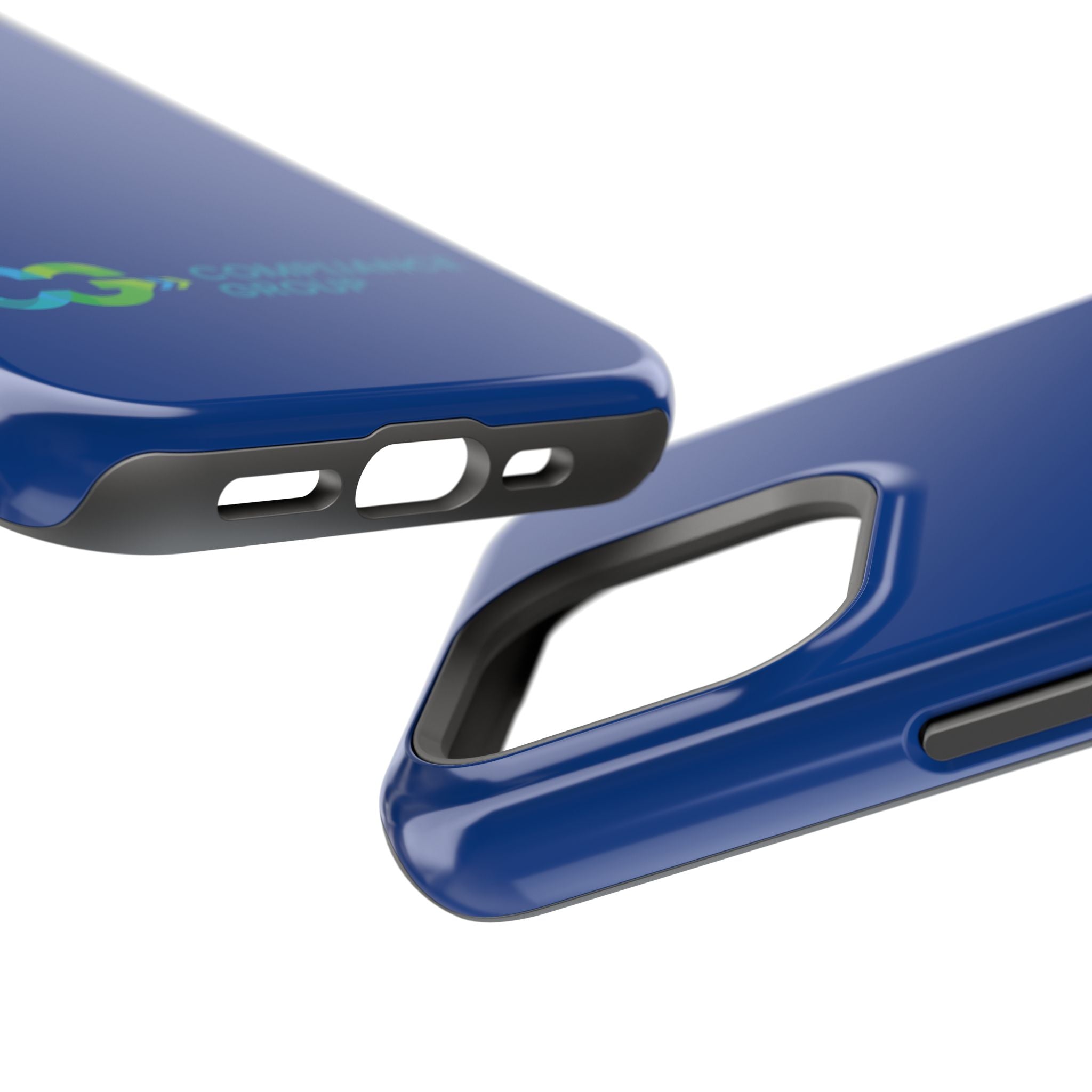 Impact-Resistant Phone Case — Navy with Compliance Group Logo