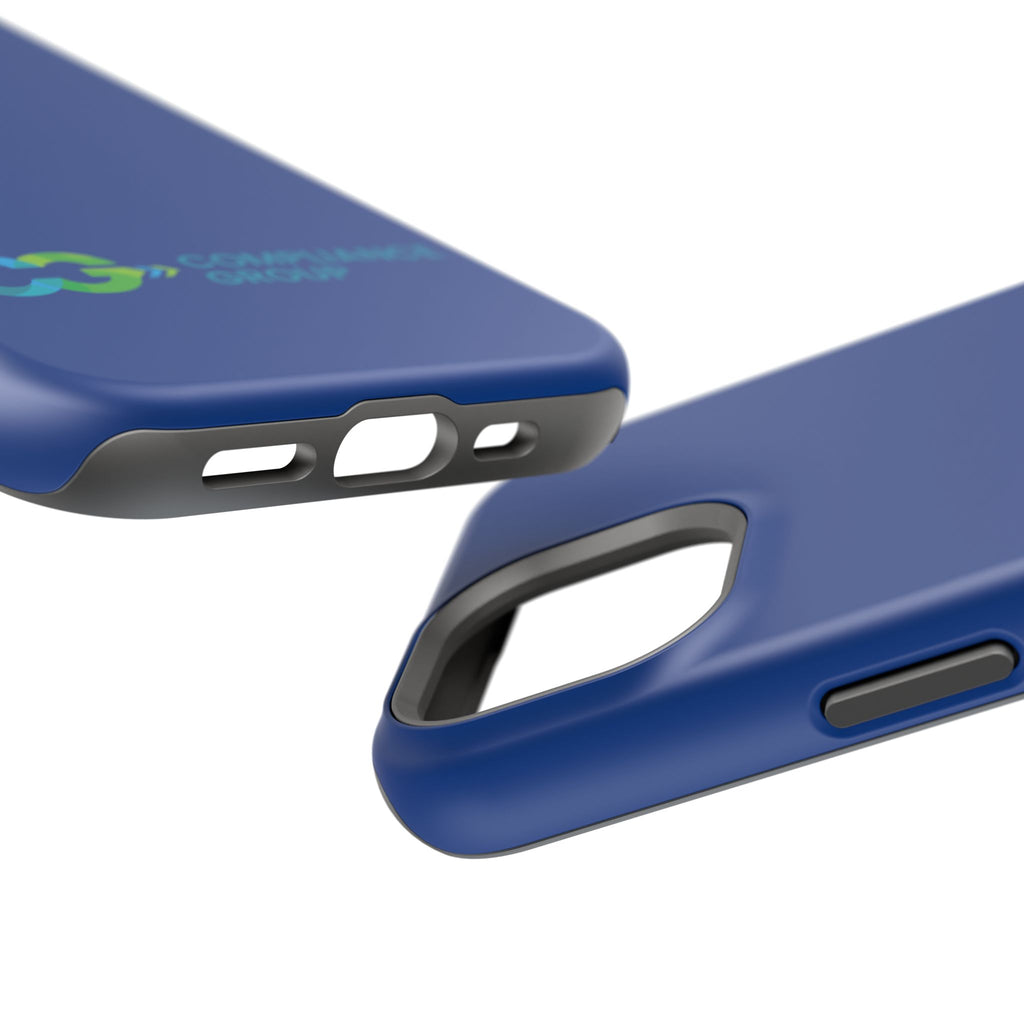 Impact-Resistant Phone Case — Navy with Compliance Group Logo