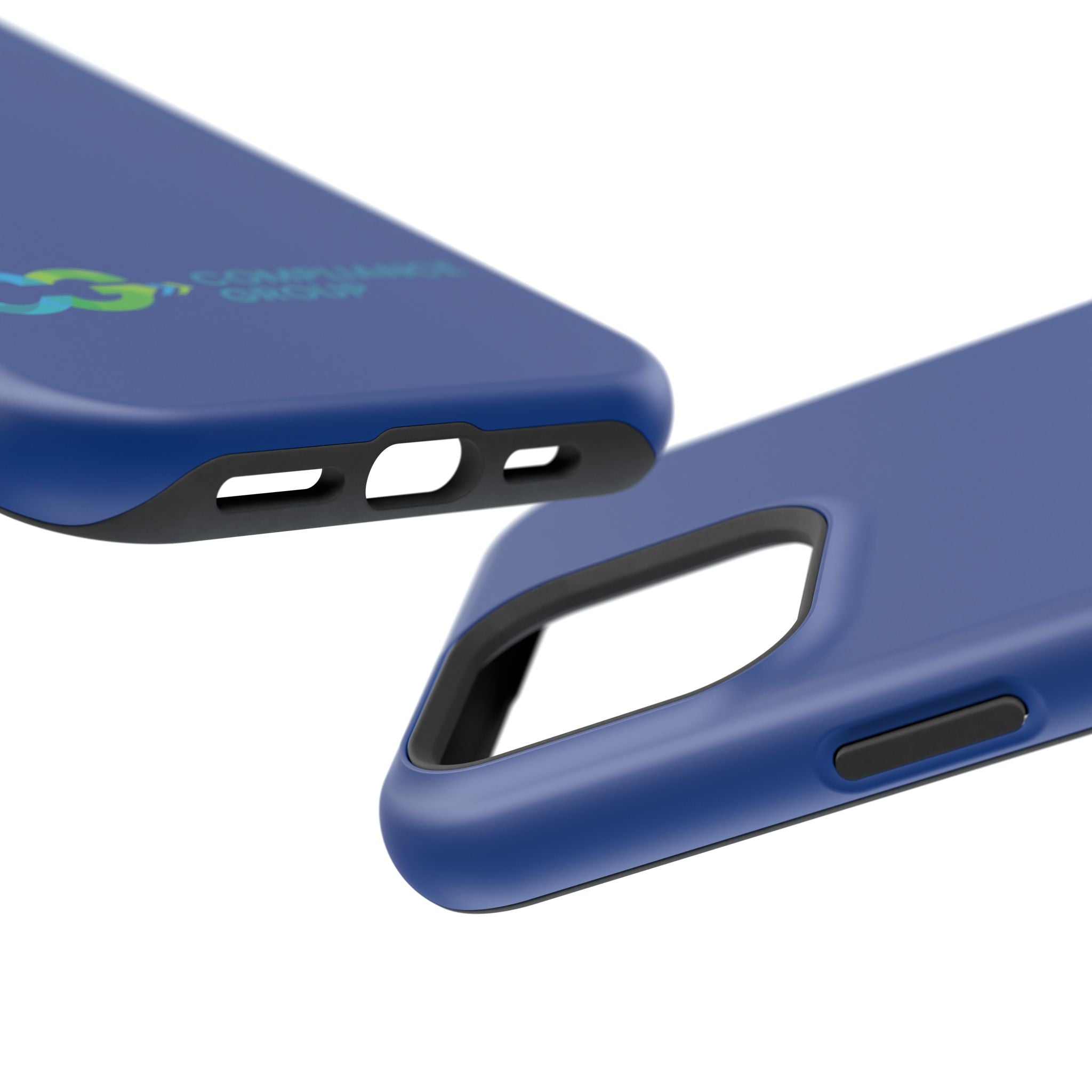 Impact-Resistant Phone Case — Navy with Compliance Group Logo