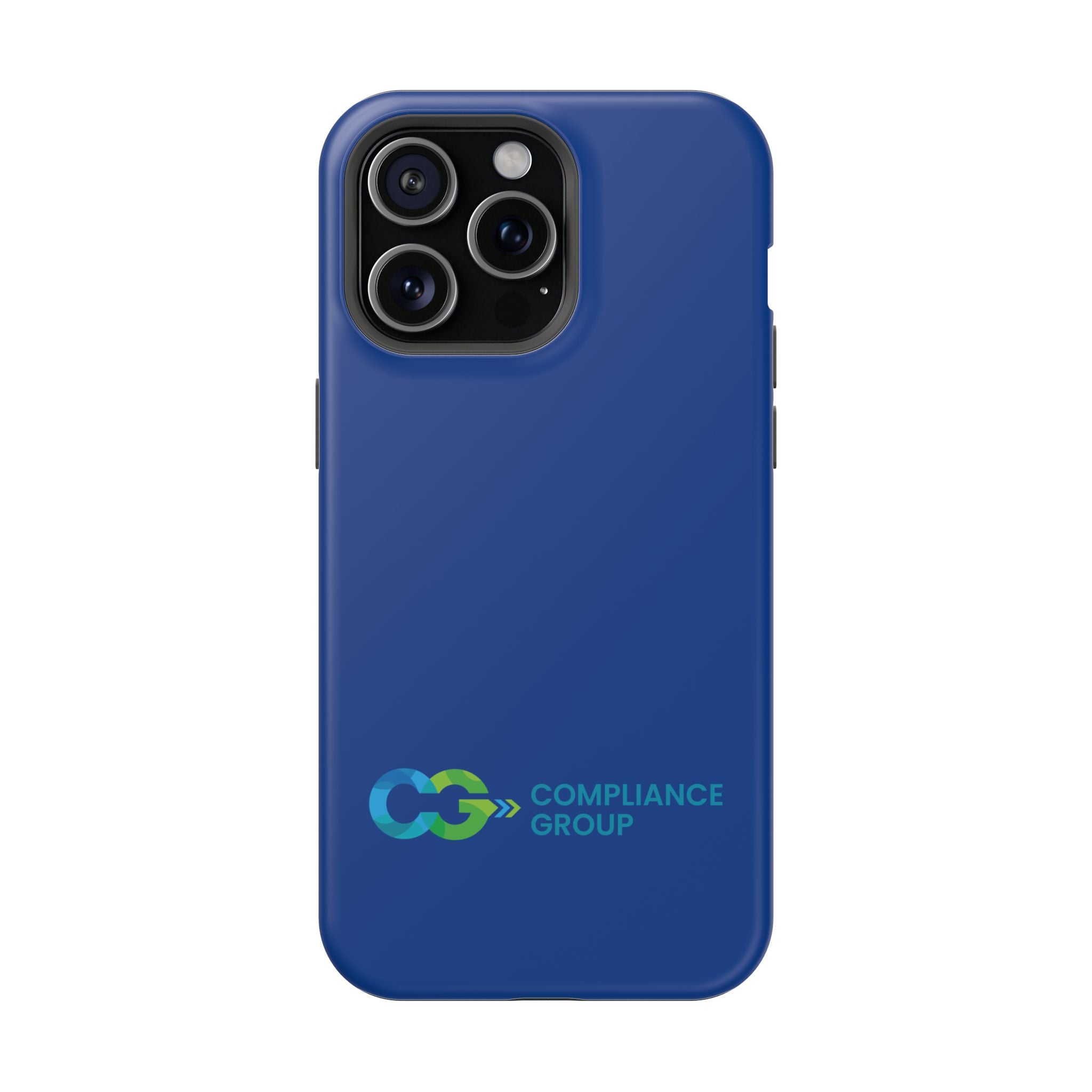 Impact-Resistant Phone Case — Navy with Compliance Group Logo