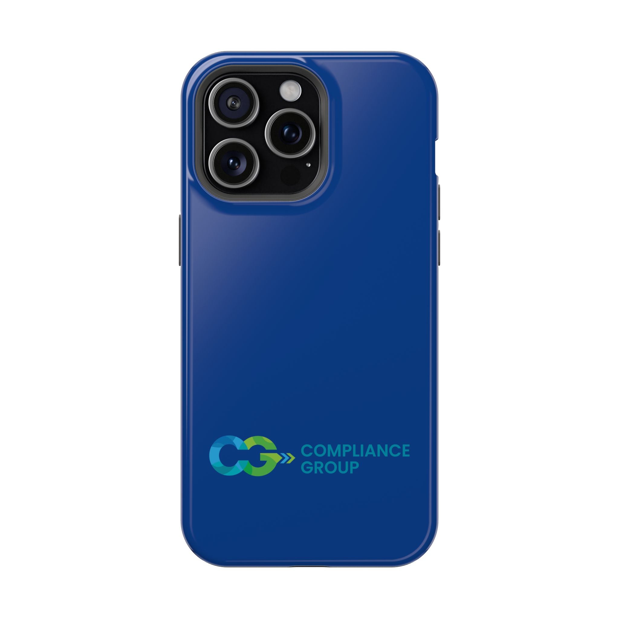 Impact-Resistant Phone Case — Navy with Compliance Group Logo