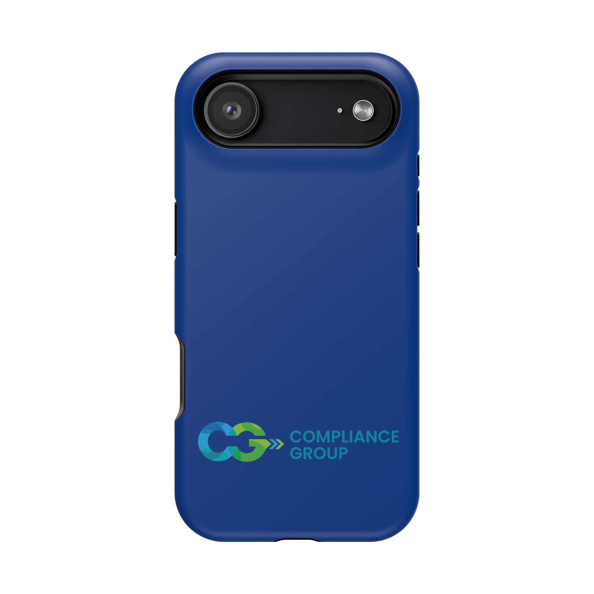 Impact-Resistant Phone Case — Navy with Compliance Group Logo