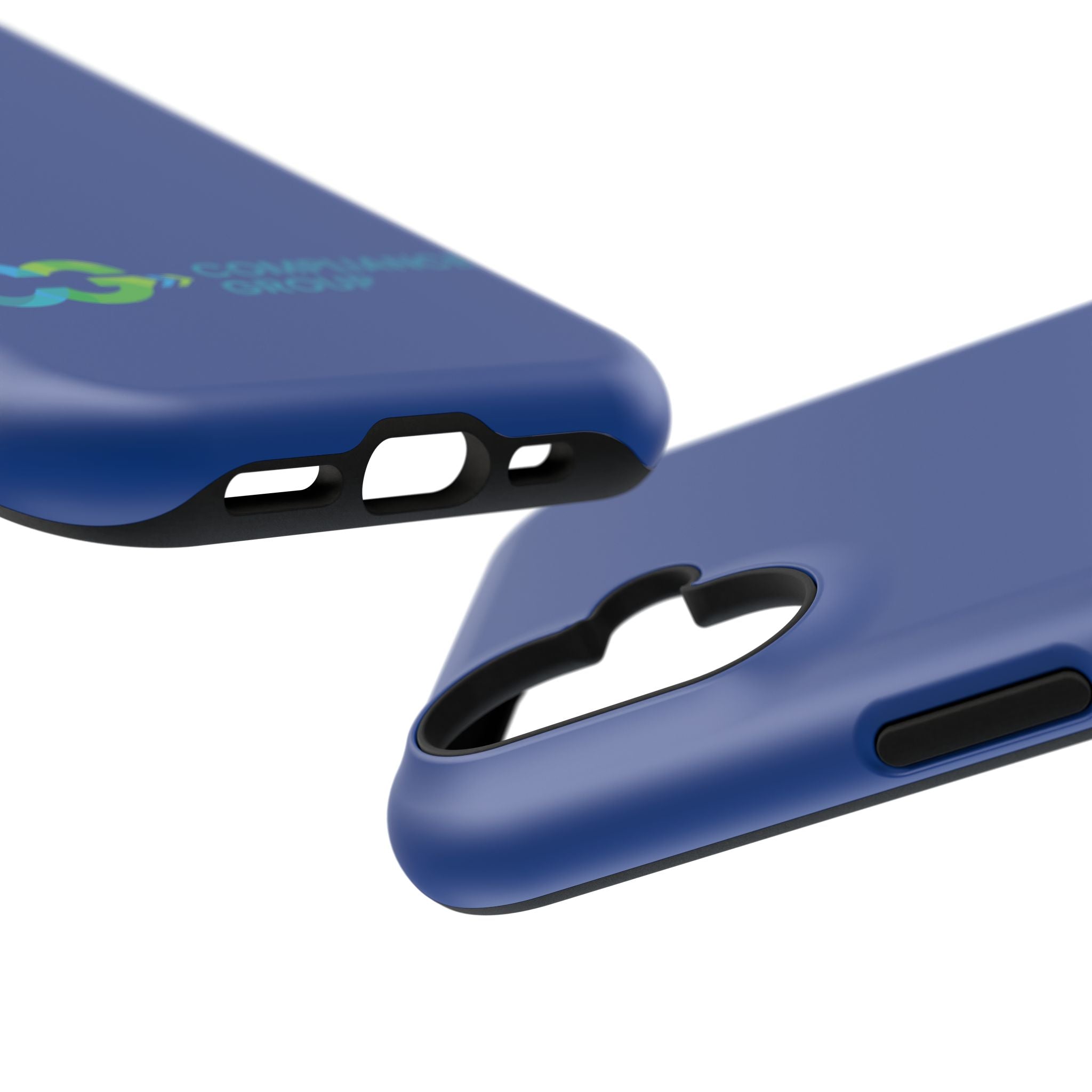 Impact-Resistant Phone Case — Navy with Compliance Group Logo