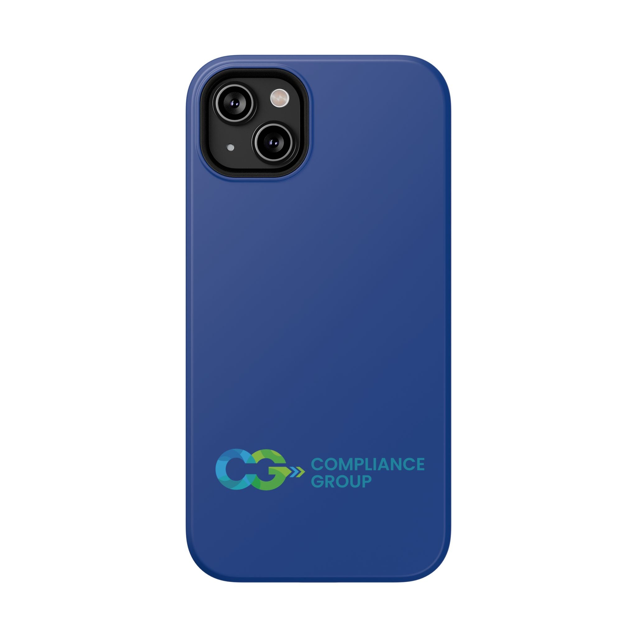 Impact-Resistant Phone Case — Navy with Compliance Group Logo