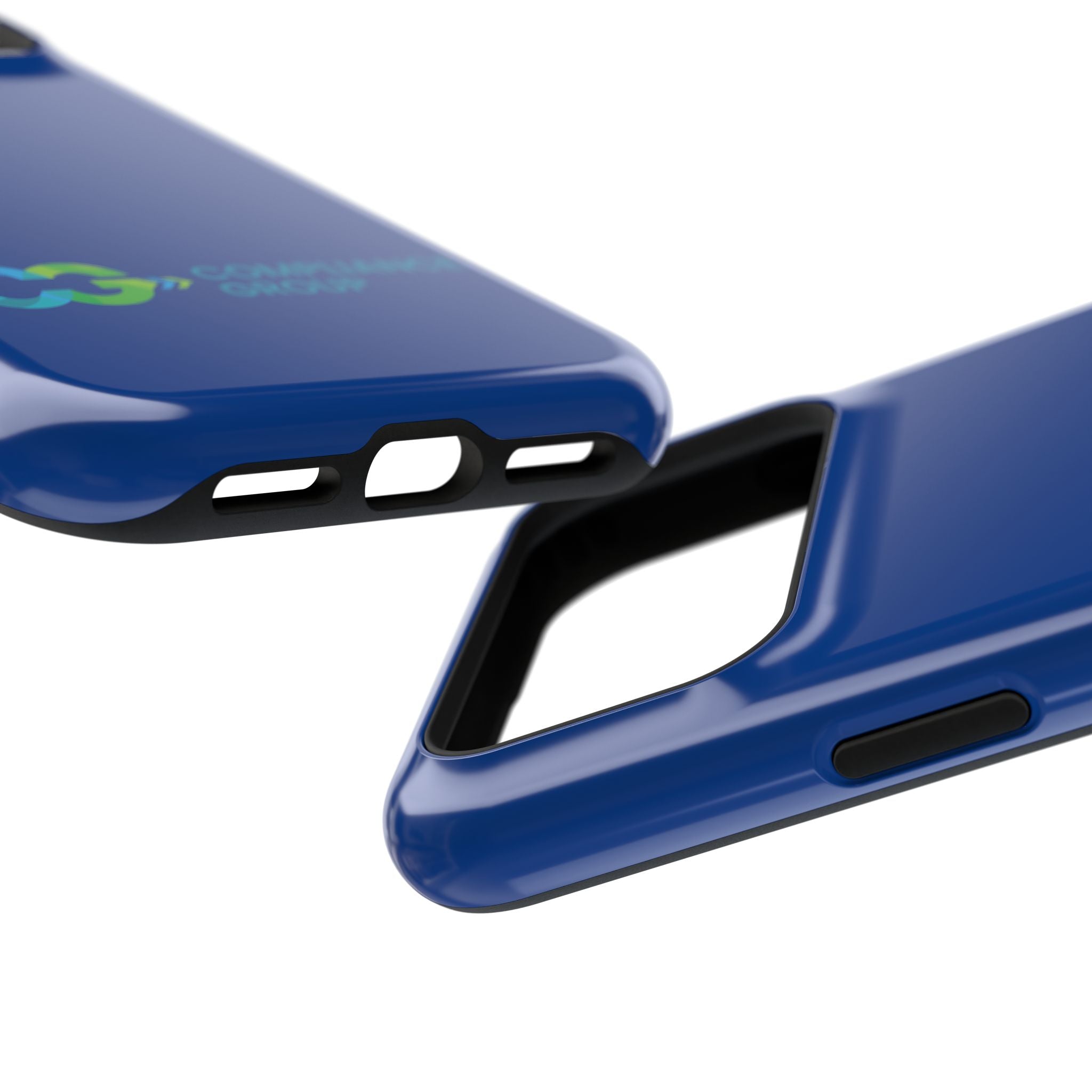 Impact-Resistant Phone Case — Navy with Compliance Group Logo
