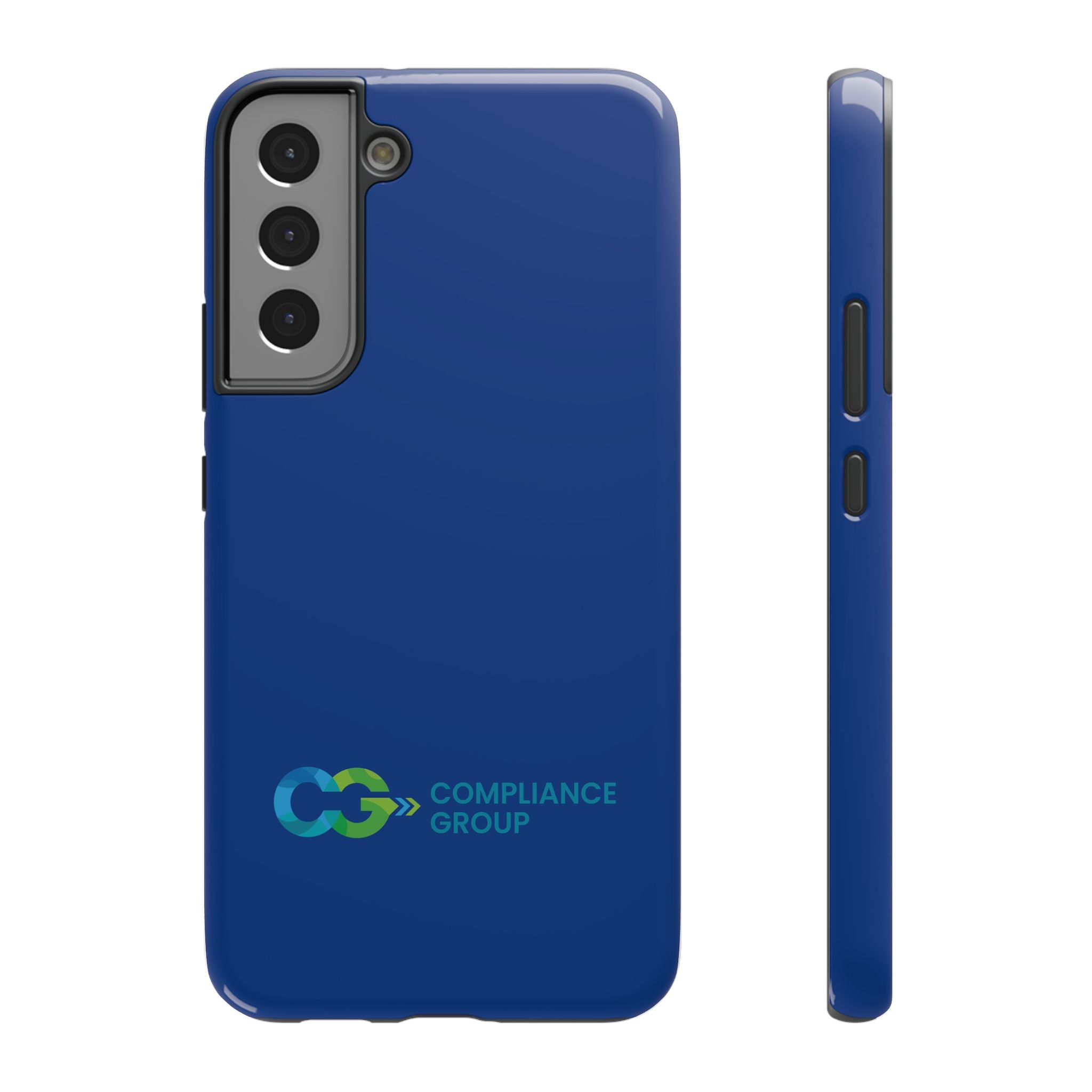 Impact-Resistant Phone Case — Navy with Compliance Group Logo