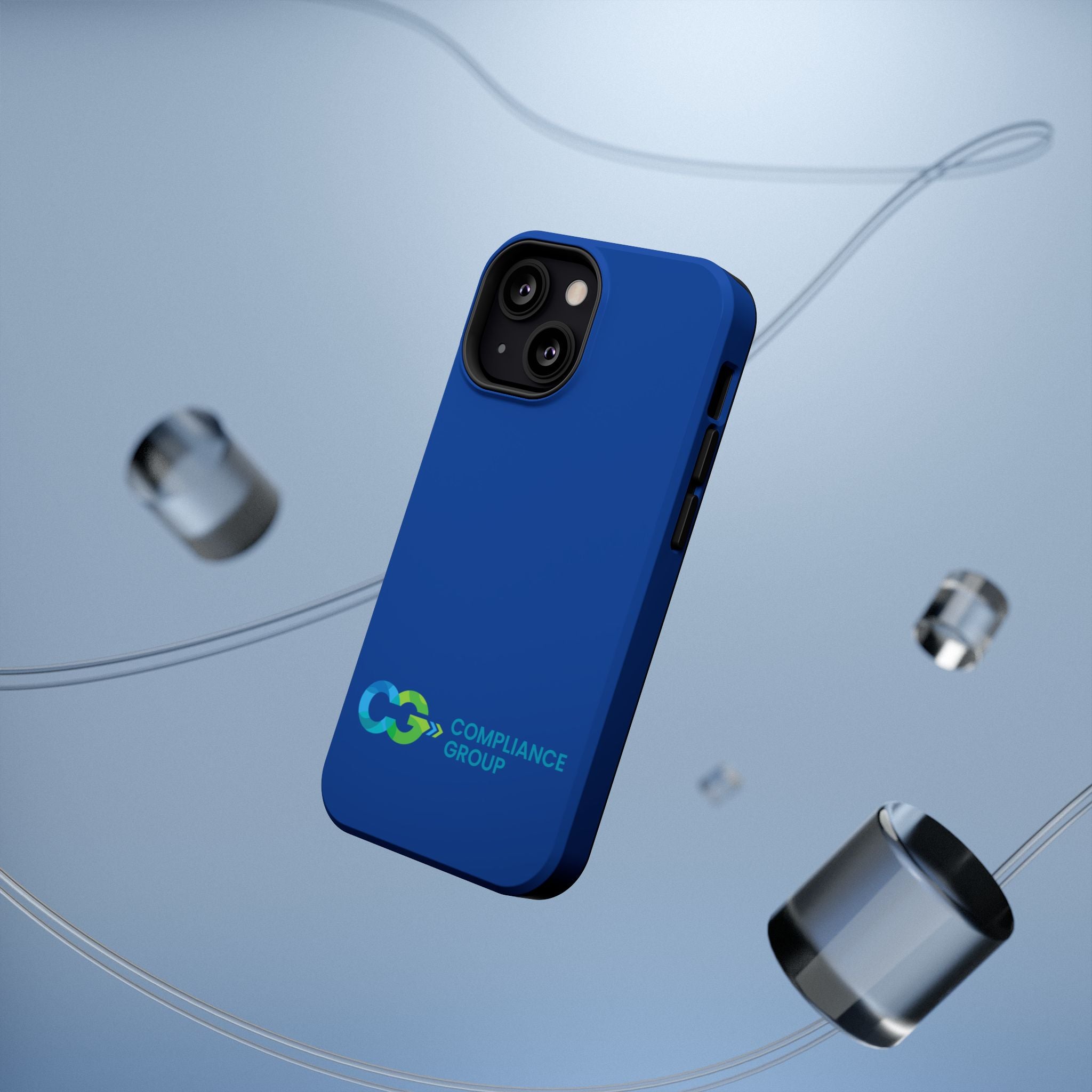 Impact-Resistant Phone Case — Navy with Compliance Group Logo