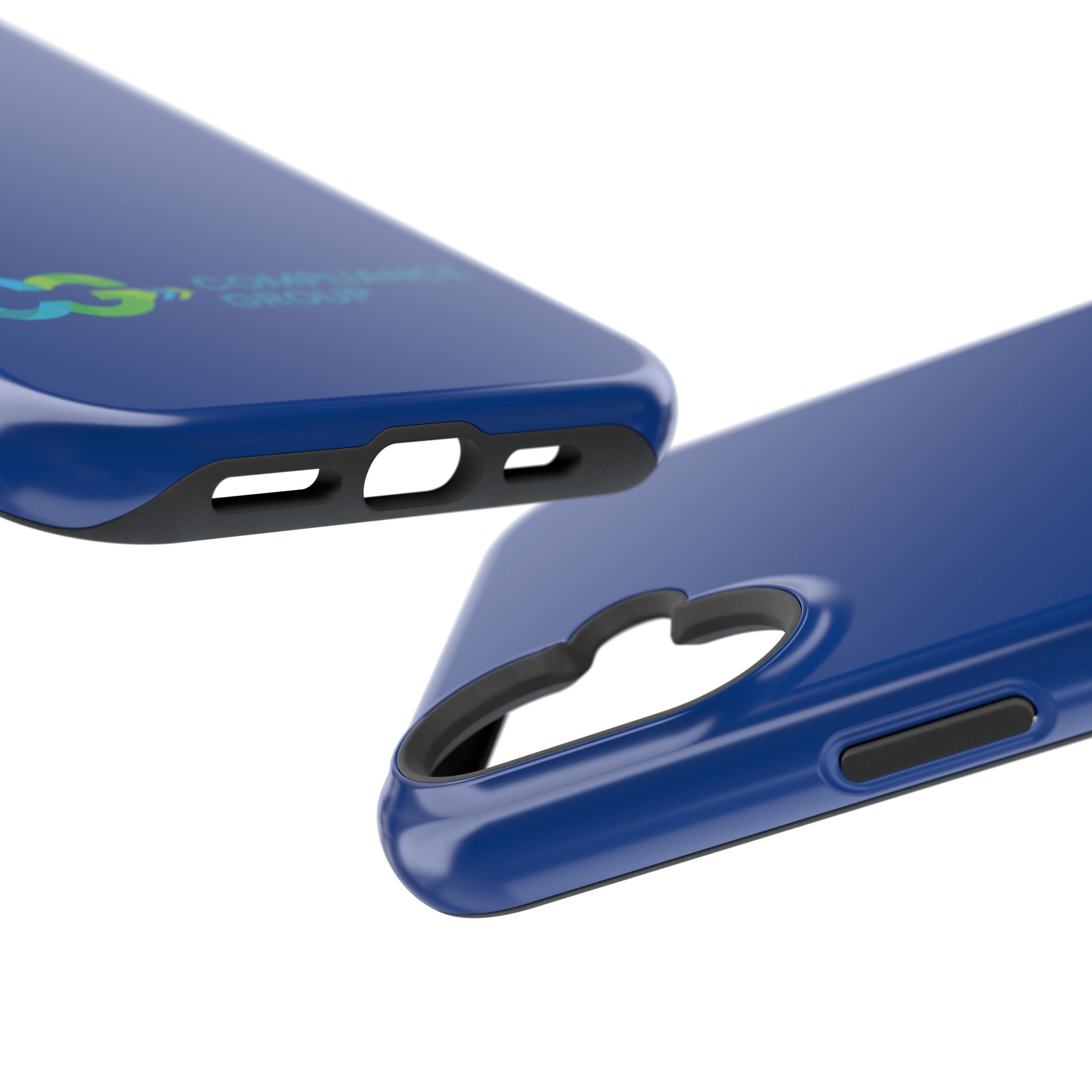 Impact-Resistant Phone Case — Navy with Compliance Group Logo